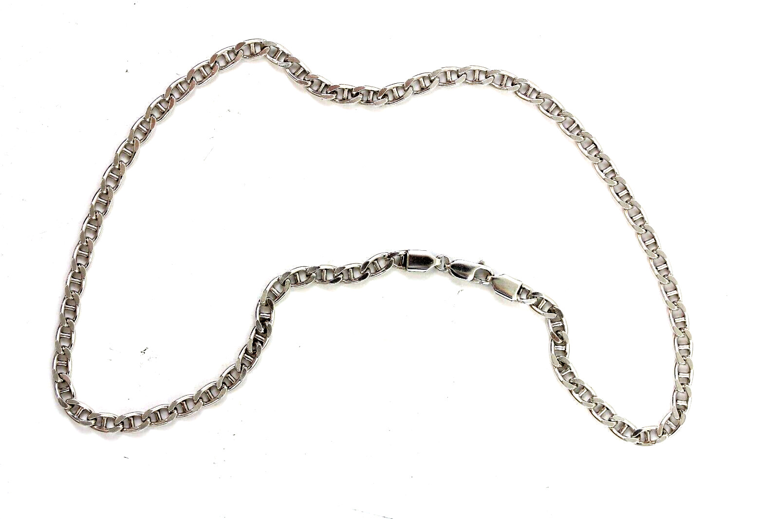 VINTAGE MARINER ANCHOR STERLING SILVER 925 CHAIN LINK 20.5″ NECKLACE LAYER