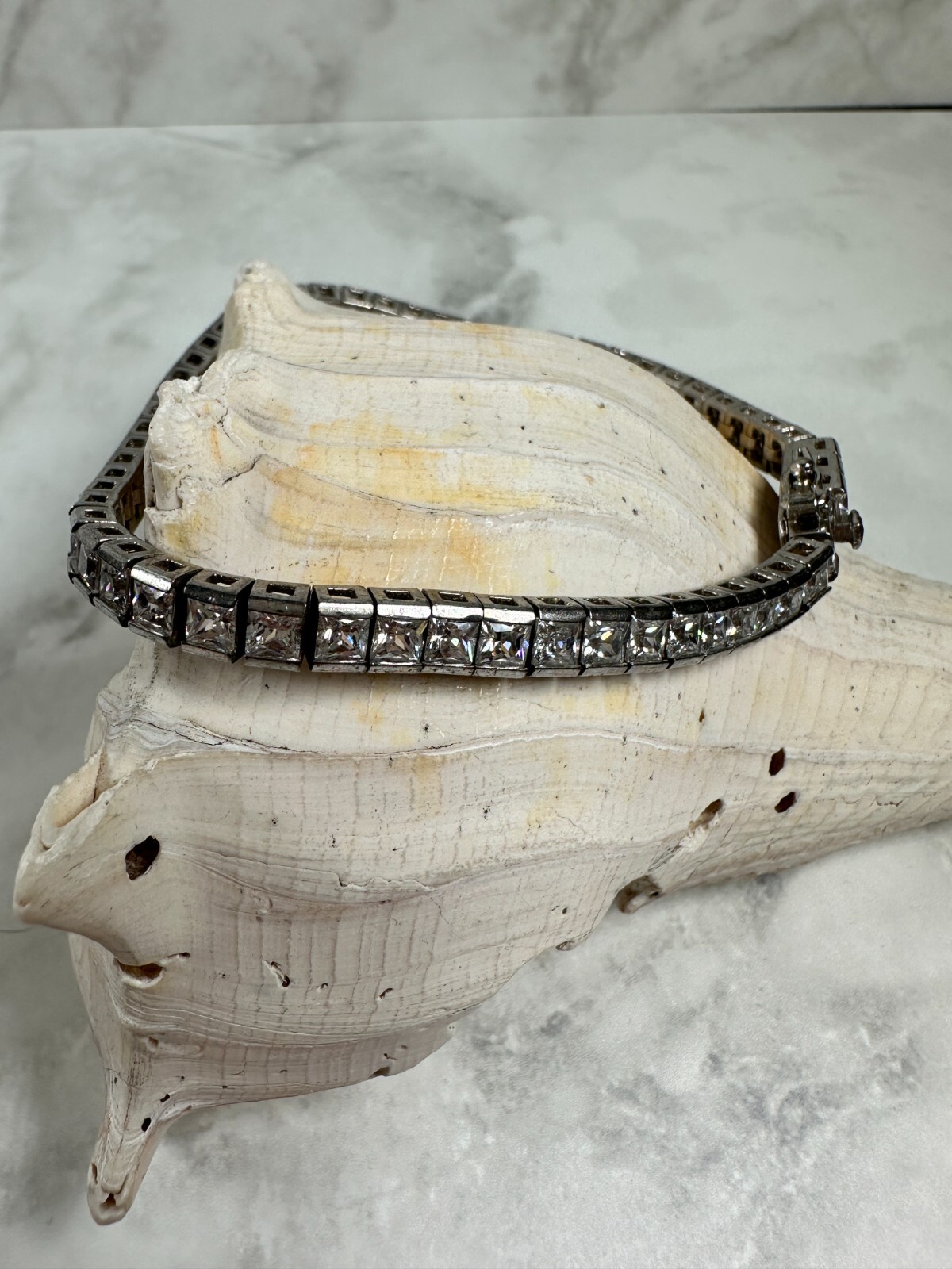 Sterling Silver Tennis Bracelet with CZs and Double Safety Clasps – 7″