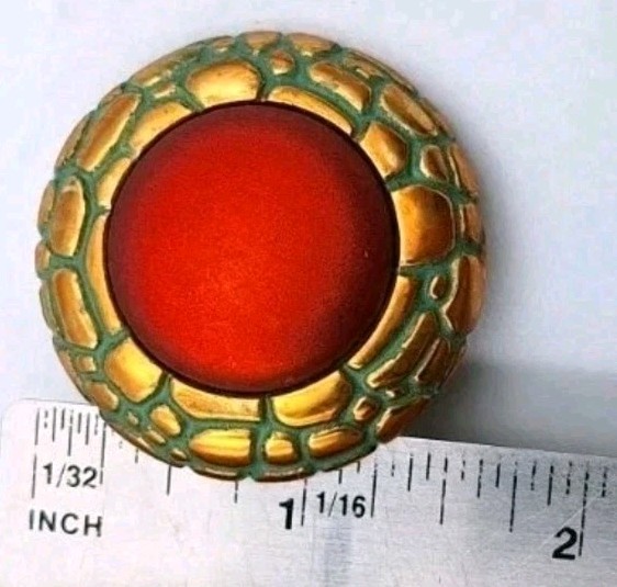 VTG Lg Chunky Statement Button Matte Cabochon Pierced Earrings Southwestern 80’s