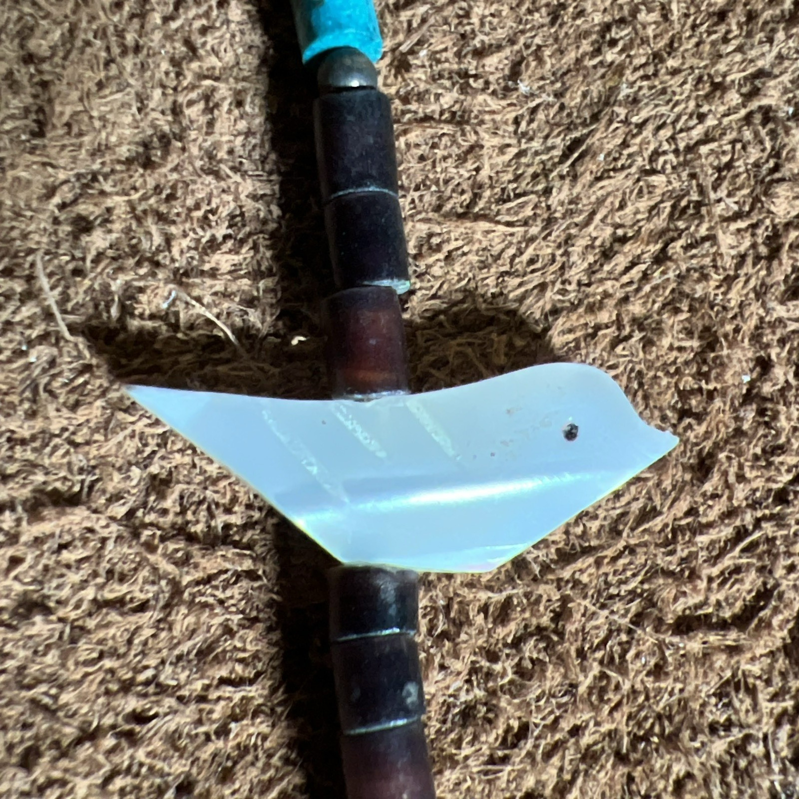 Native American Choker Necklace ~ MOP Bird Fetish Heishi Turquoise ~ 15.5” 7.6g