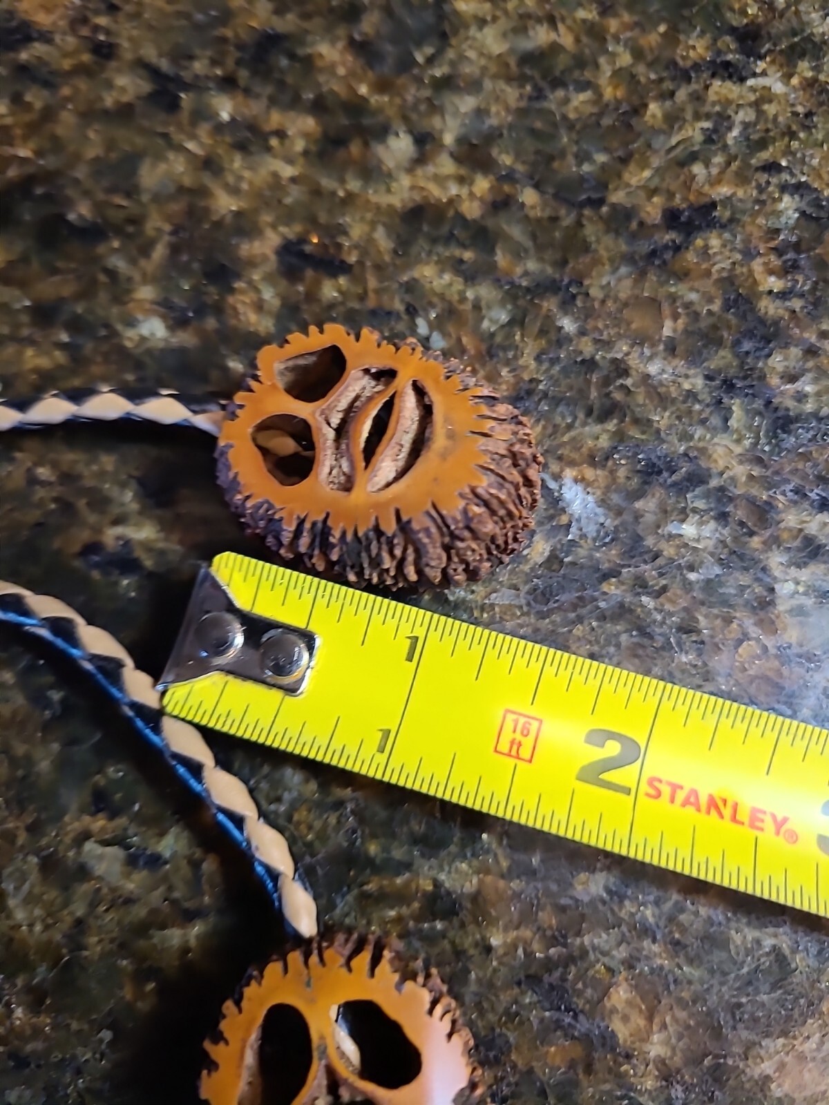 Native American Bolo Tie AMAZING DETAIL Metal and Nut Shell Turquoise Eyes EUC