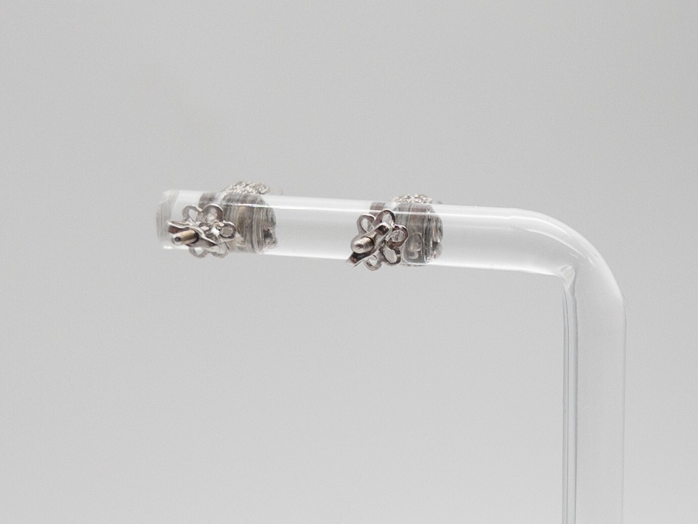 Designer $5000 1.75ct Natural Champagne Diamond 18k White Gold ETERNITY Earrings