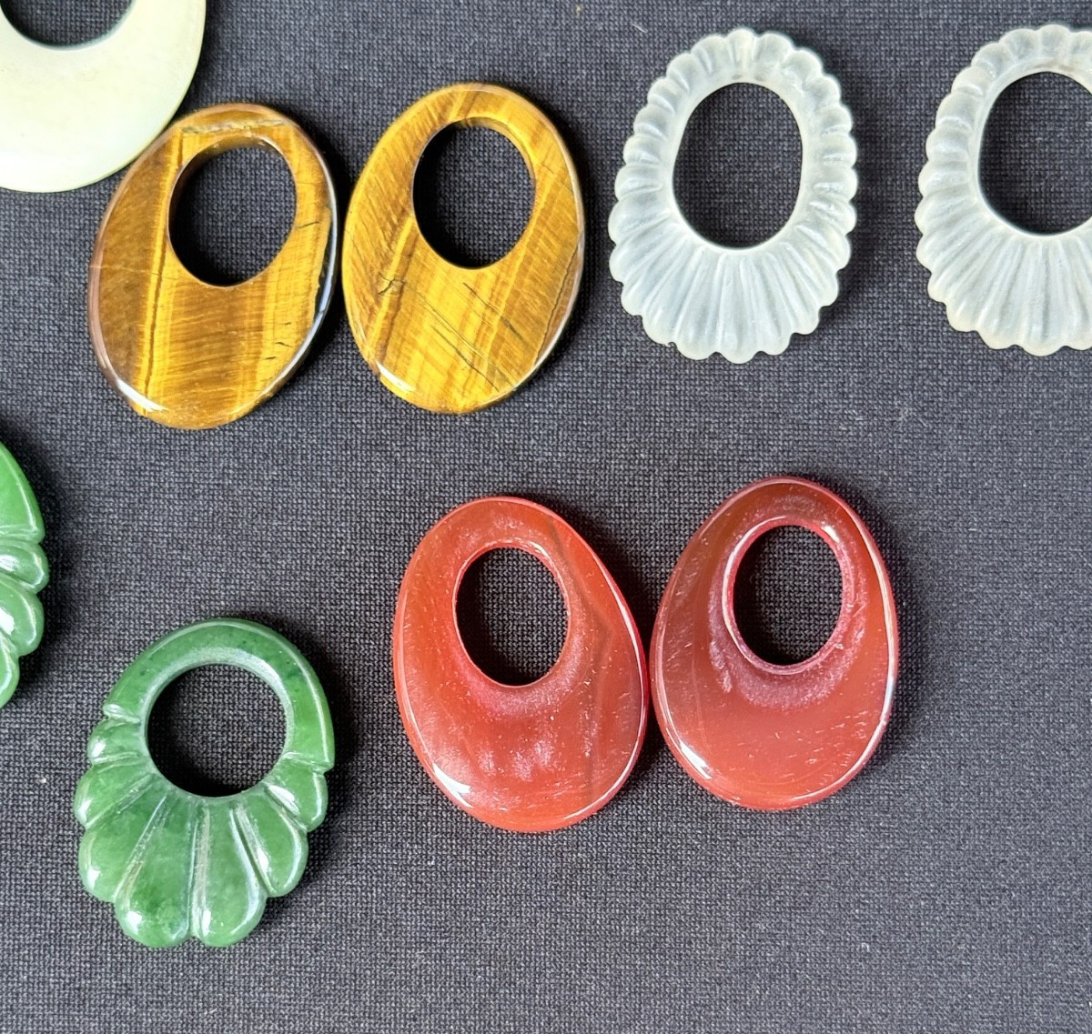 Vintage Lot Door Knocker Interchangeable Gemstone Earrings