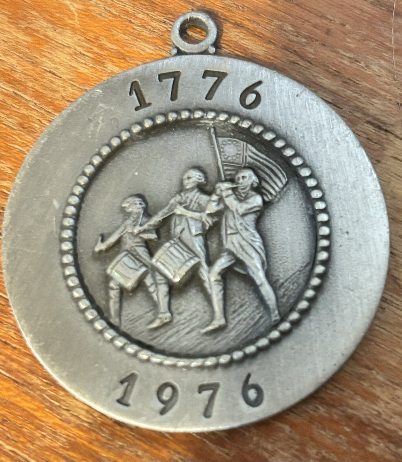 Vntg Pewter Pendent Necklace Bicentennial Spirit Of 76. No chain Included