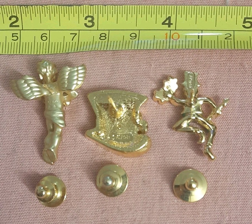 LOT of 3 Avon St Patrick’s Day Lapel Pin Angel Shamrock, Leprechaun, Top Hat