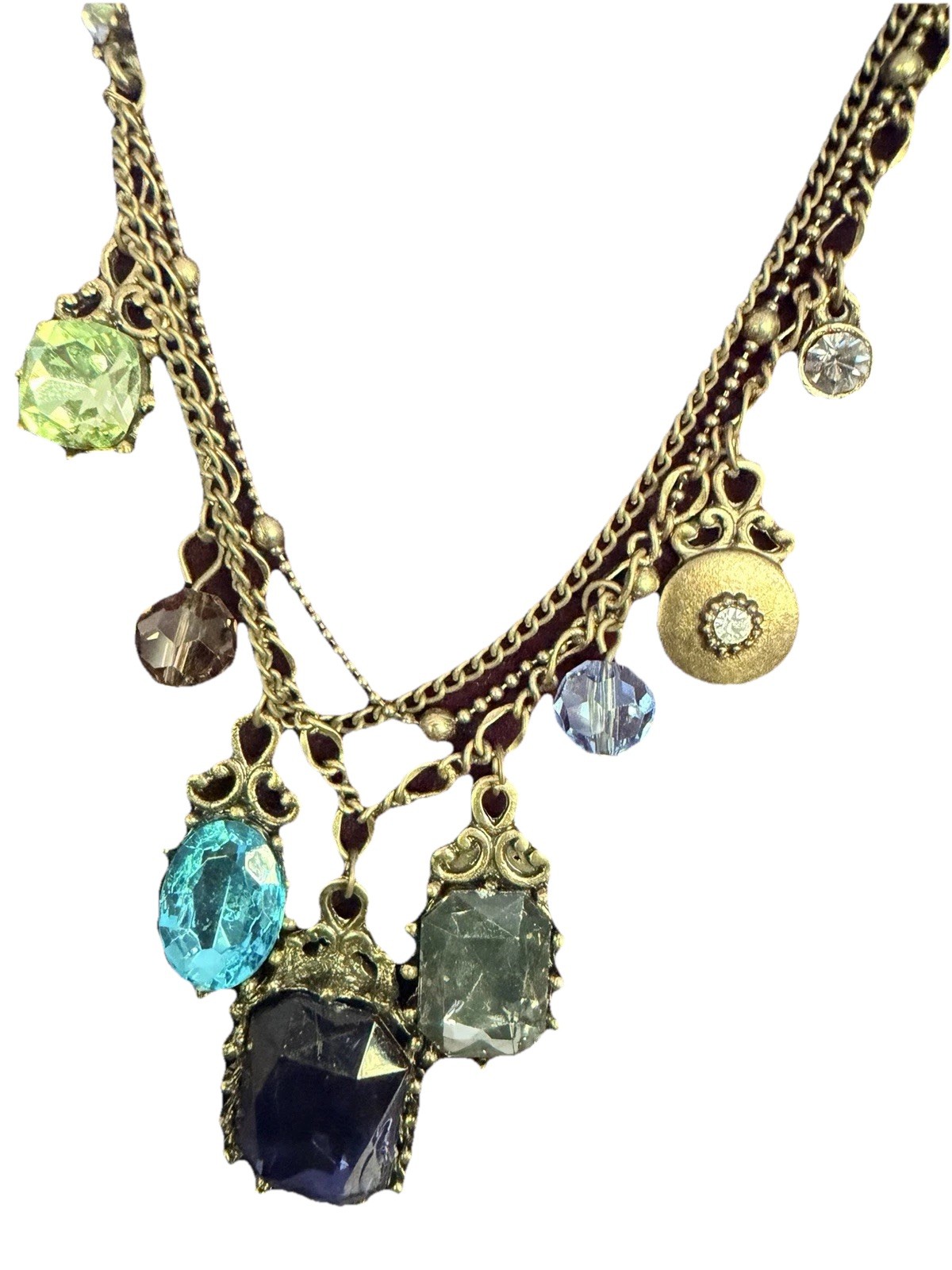 Vintage-style multi-strand charm necklace 16 Inches