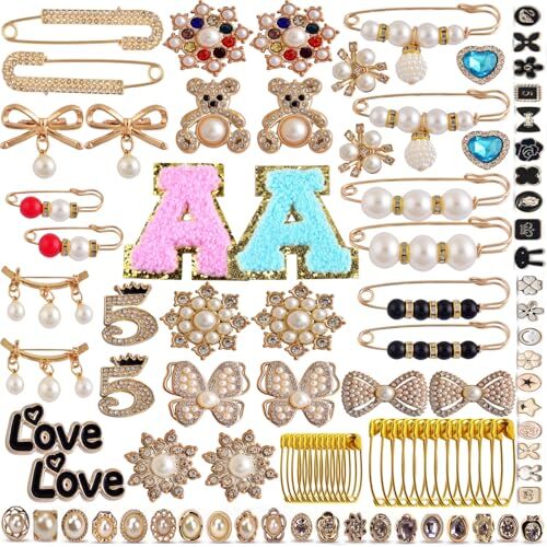 Charms for Socks Safety Pins 100pcs Brooches and Pins for Women Gold Junk Sock