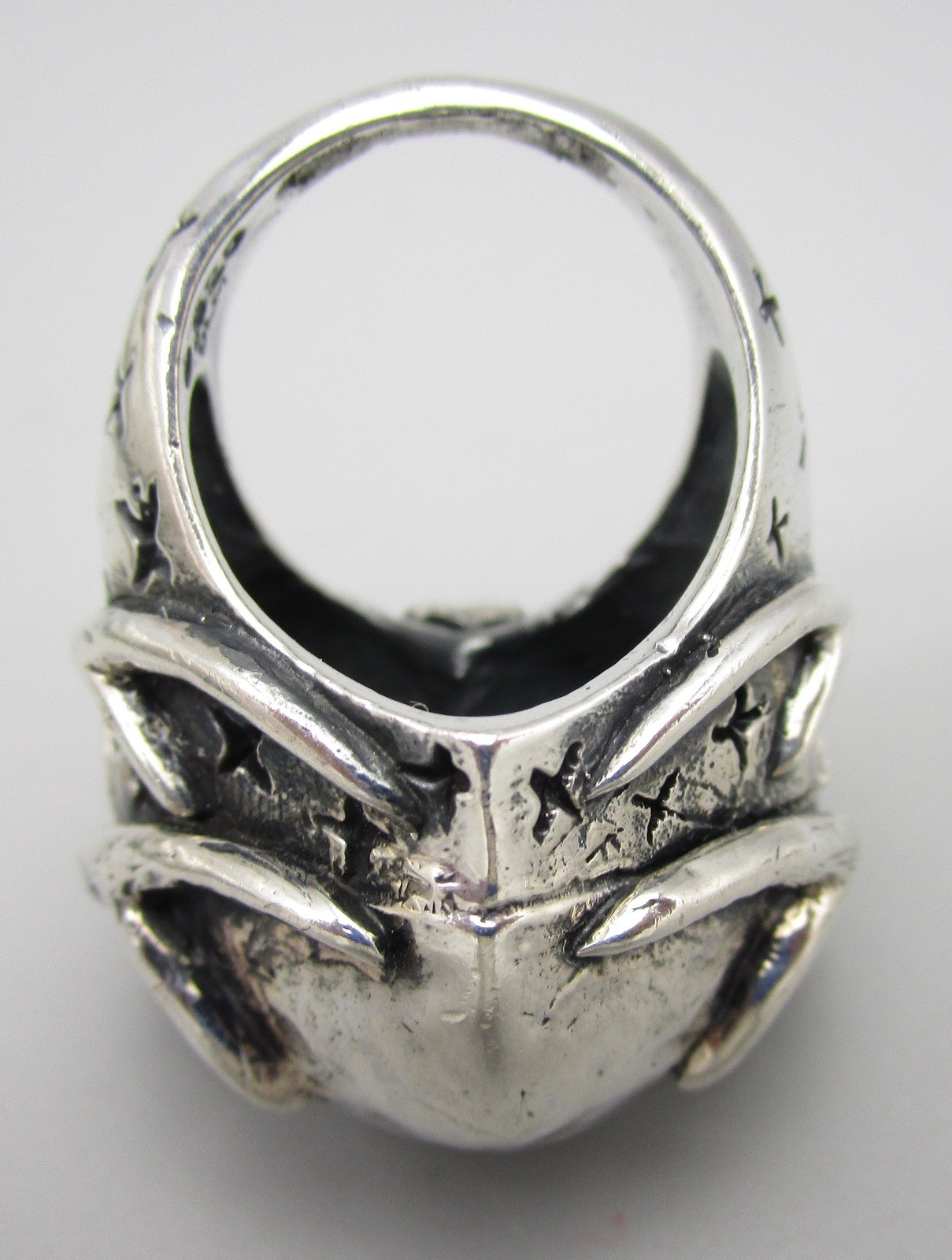  DIAN MALOUF STERLING SILVER SACRED HEART W/ THORNS STATEMENT RING SZ 6.5