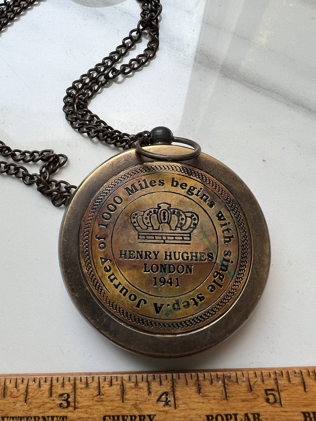 Henry Hughes London 1941 Compass Necklace -VR
