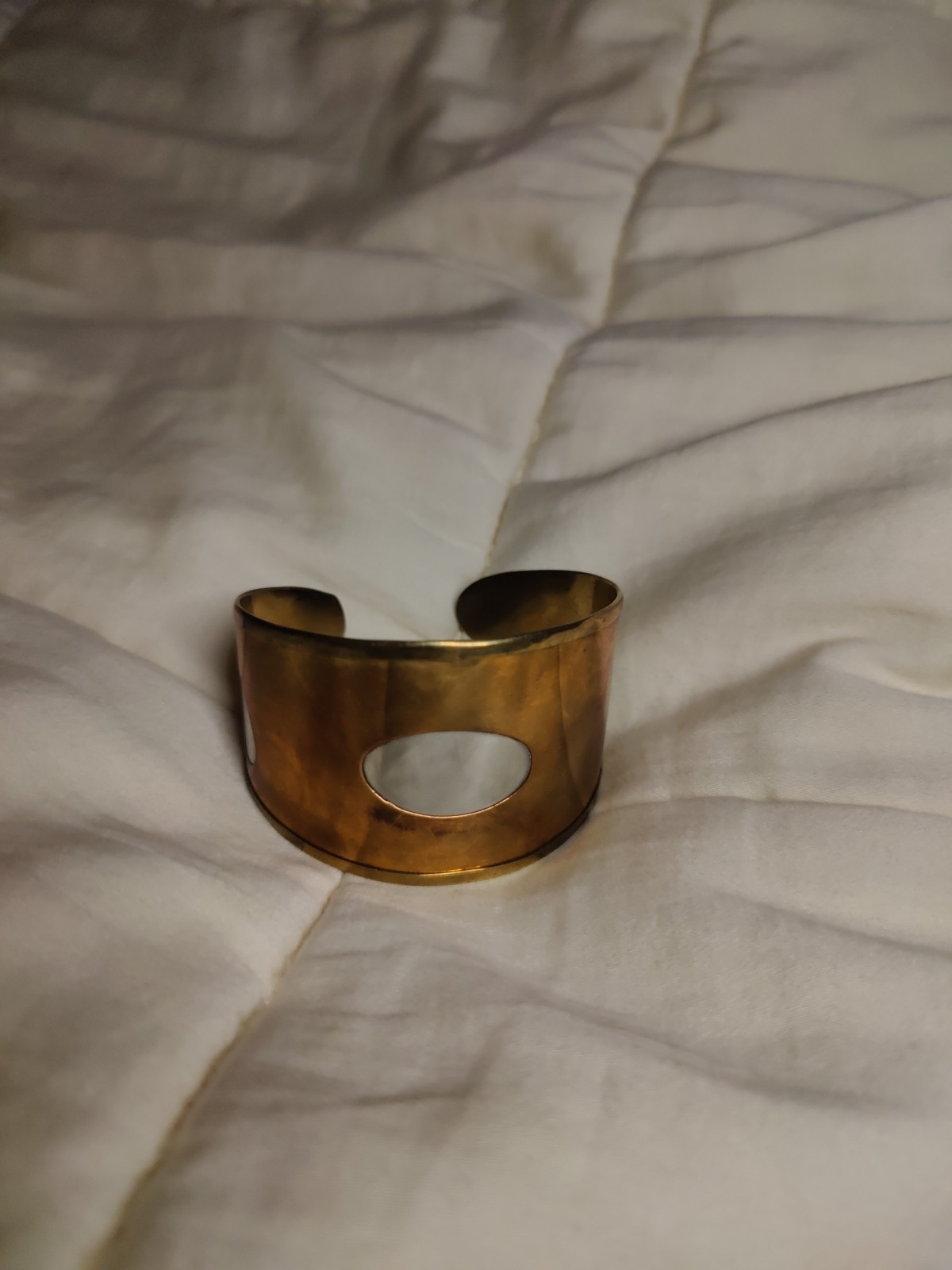Vintage Modernist Brutalist Cuff Bracelet Copper Brass Silver Artisan