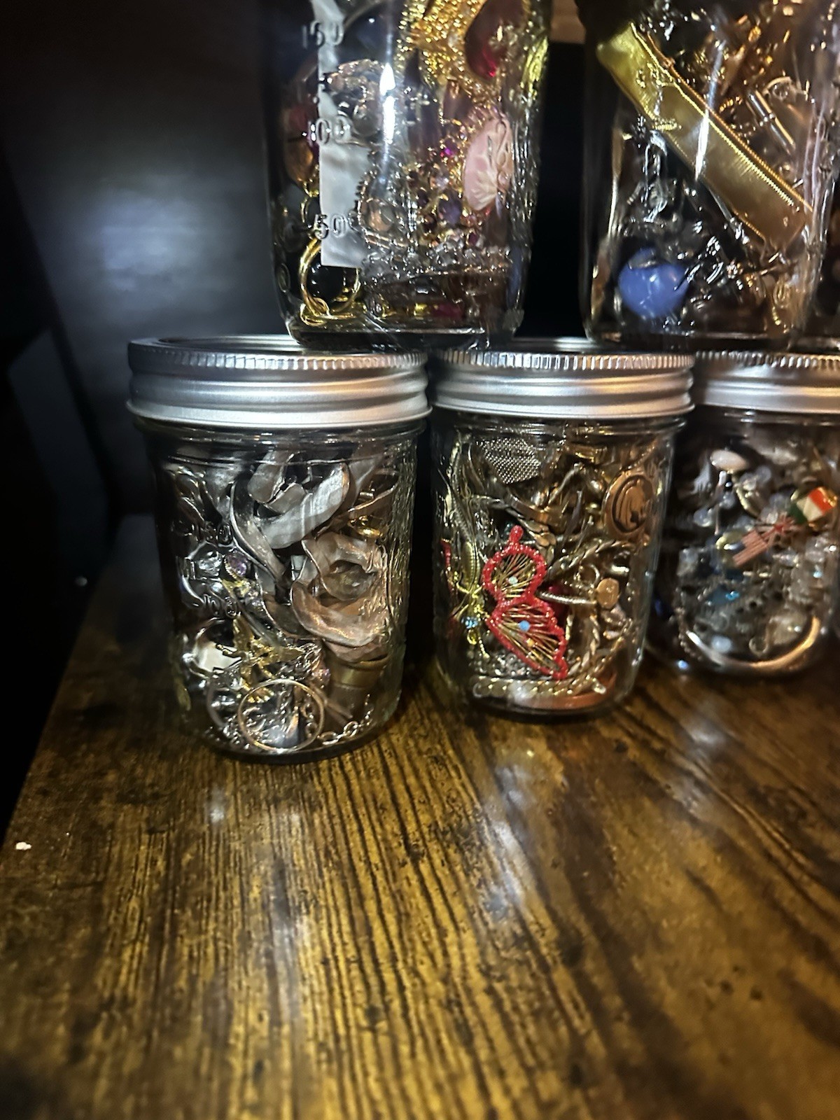 Mystery Jewelry Jar Lot Vintage/Modern Estate Mix Unsearched Gold/Silver Tone