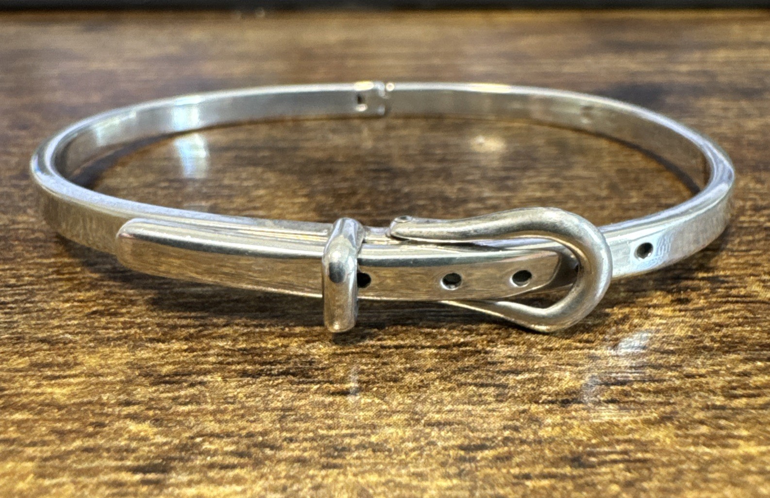 Vintage Mexico Sterling Silver 925 Belt Style Bangle Bracelet – Adjustable Size