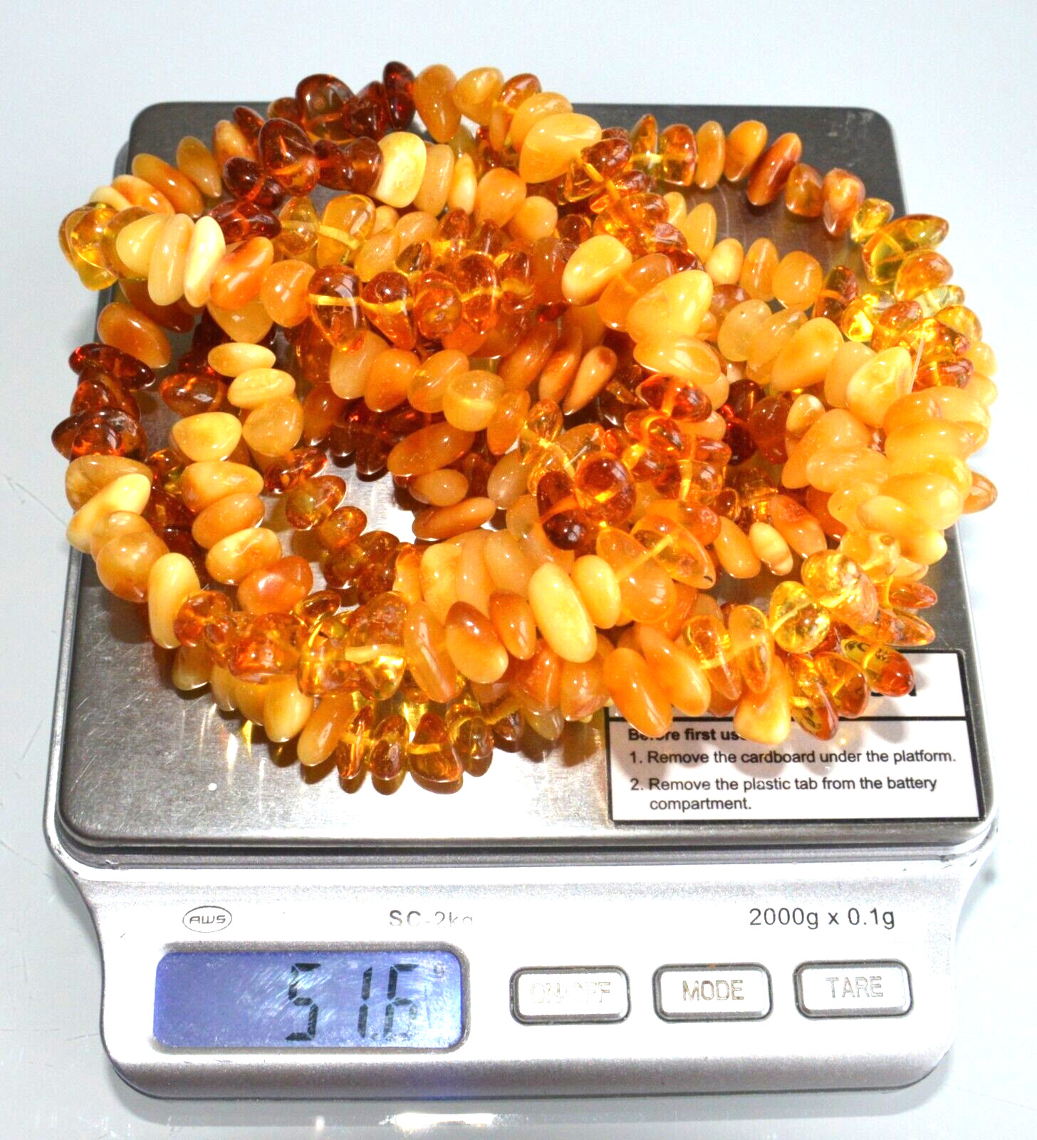 ✅135 cm=51gr RUSSIAN SOVIET BALTIC AMBER BEAD NECKLACE 琥珀 BRACELET STONE PENDANT