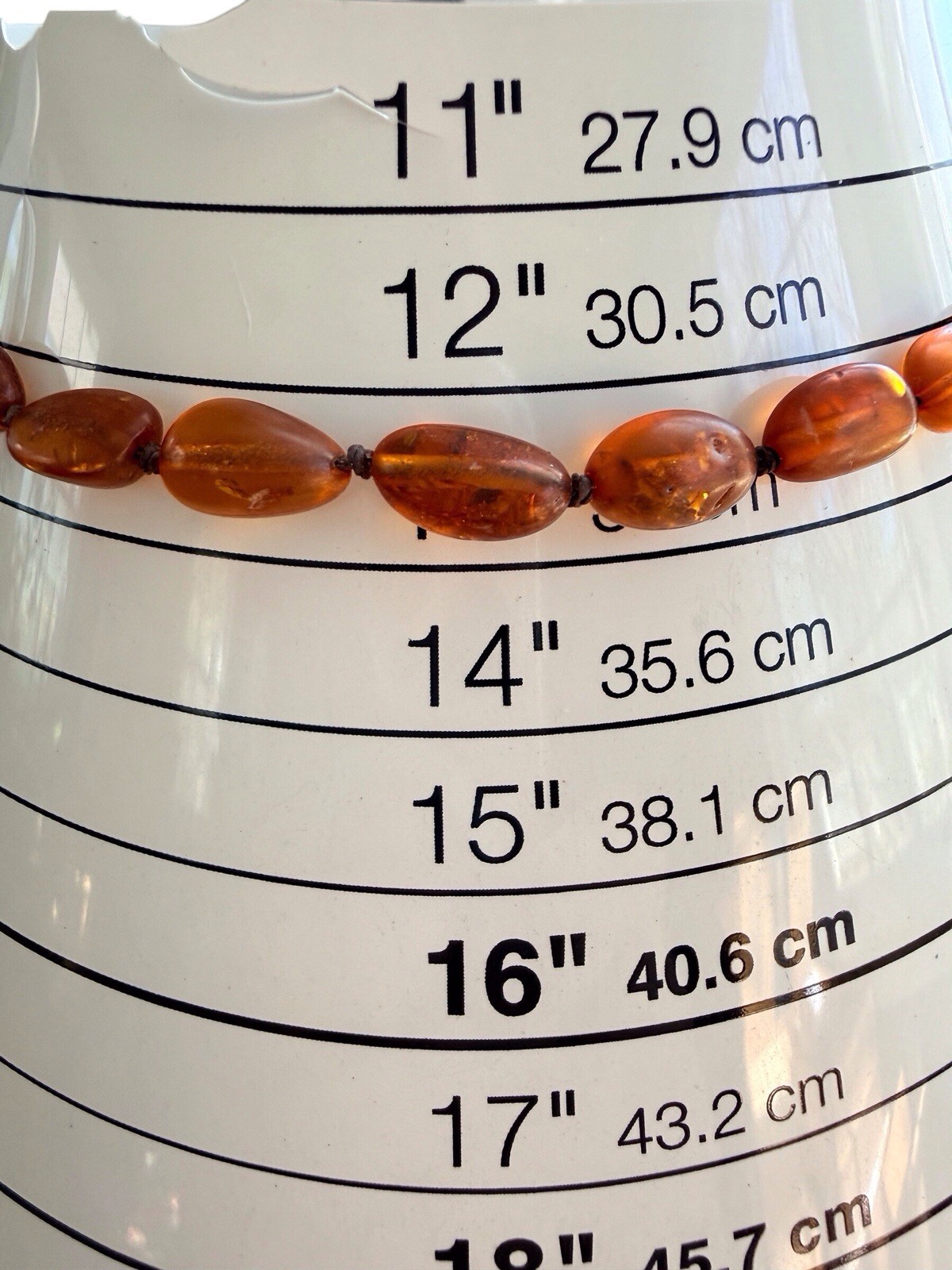 Vintage Natural Honey Amber Small Necklace Choker Gold P. Clasp Hand Knotted A9