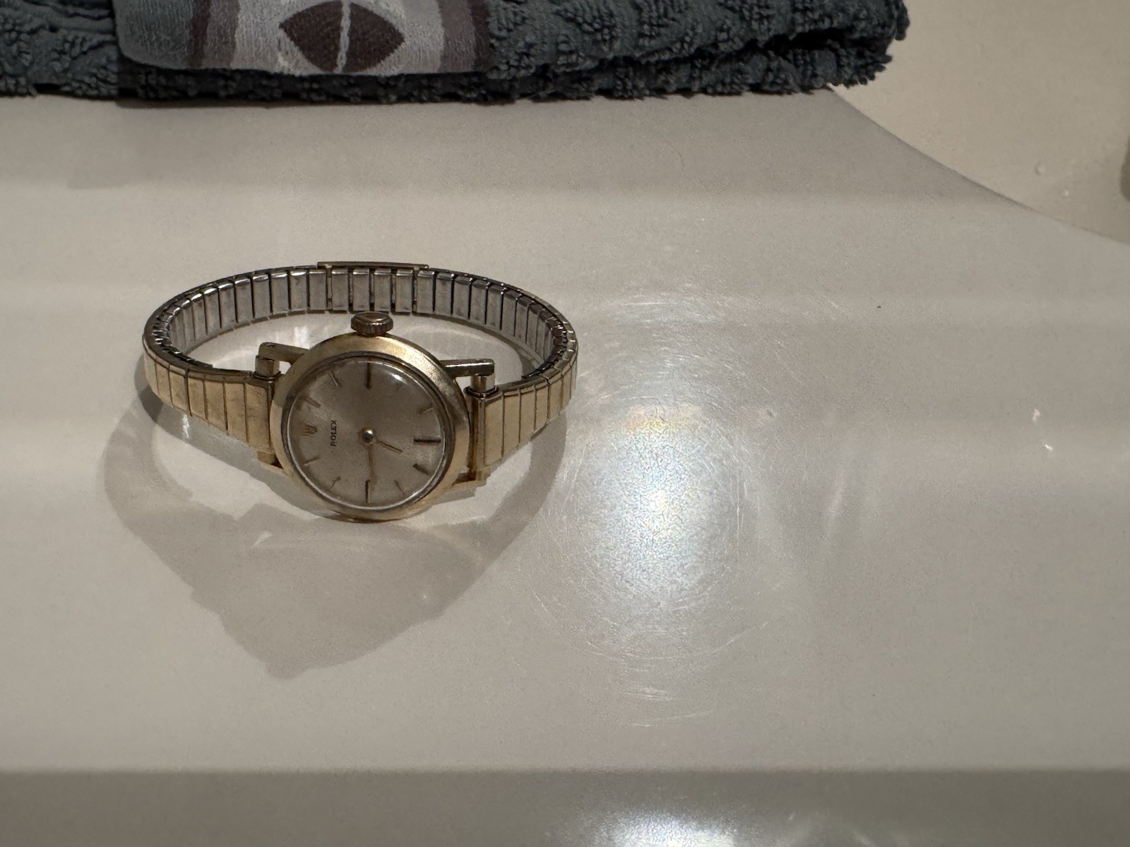 Rolex Watch 14k Stretch Band Ladies Vintage Free Priority Shipping!
