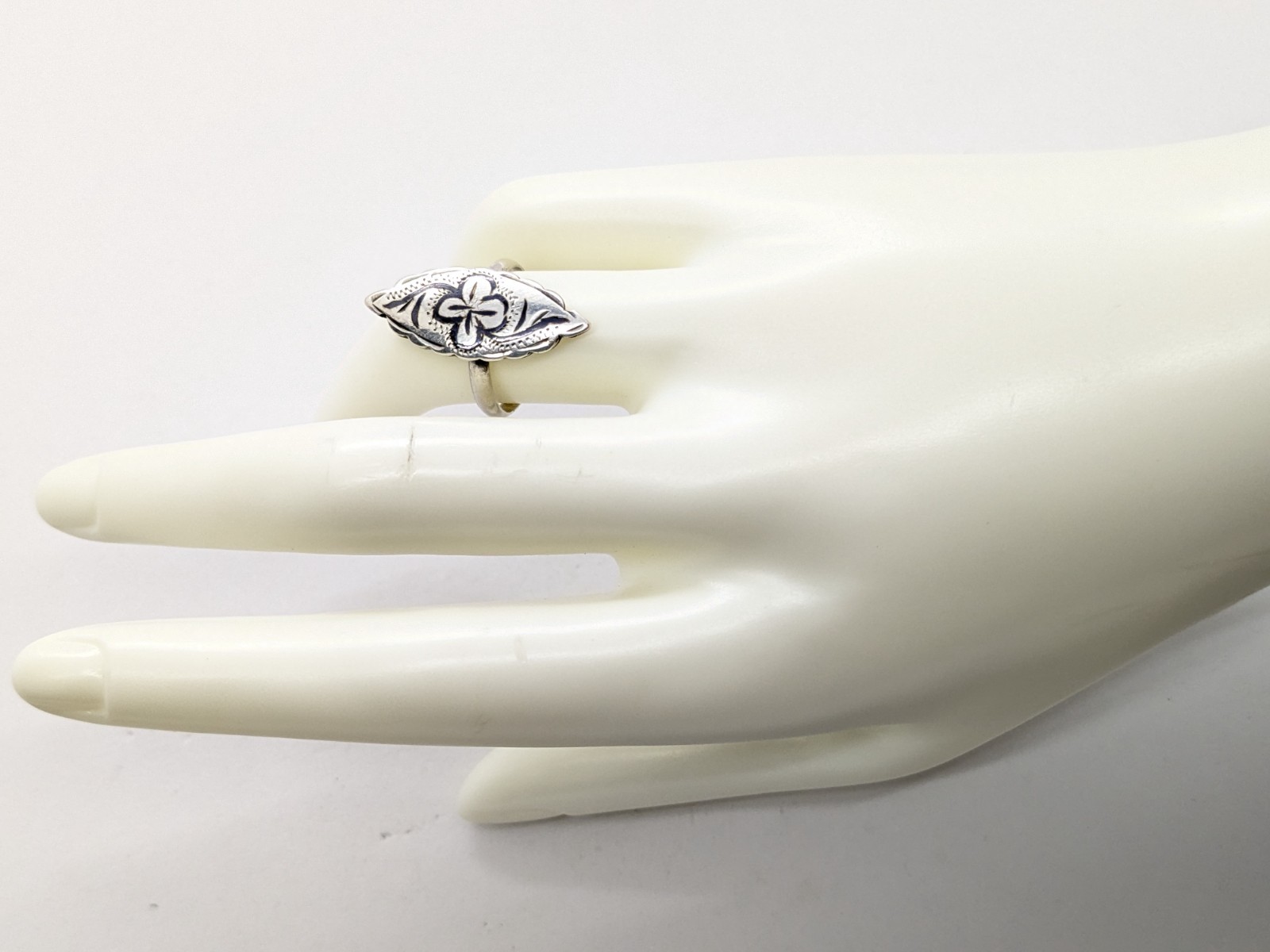 Vintage RING Silver⭐️925 stamp Star USSR with Blackening -size: 7US (17.5mm) #20