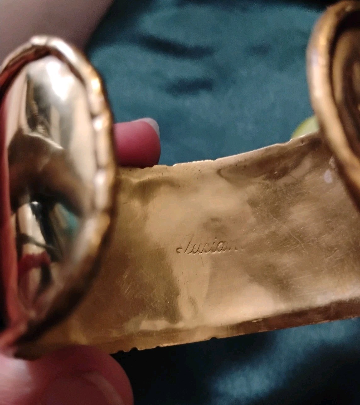 Vintage LUCIANO Bustamante Brutalist Brass/ Copper Metal Cuff Bracelet Mexico!