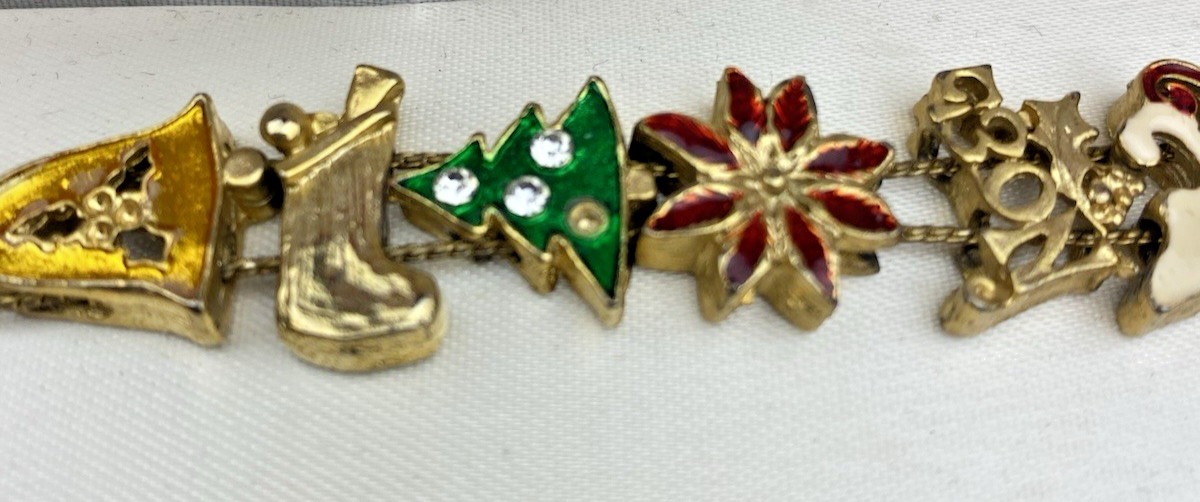 Vintage Tacoa Slide Bracelet Velvet Red Presentation Box Estate Christmas NIB