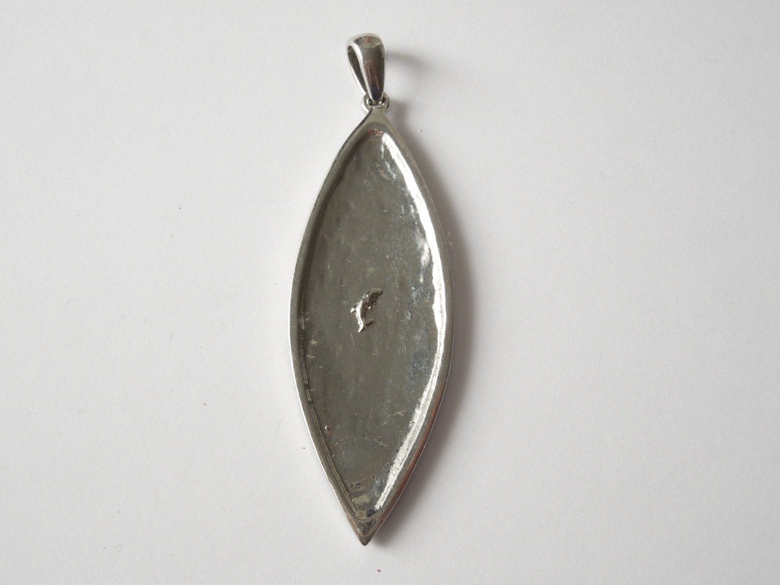 Silver-Colored Pendant Email Large Fashion Jewelry 21.4 G/8.2 X 2.6 Cm