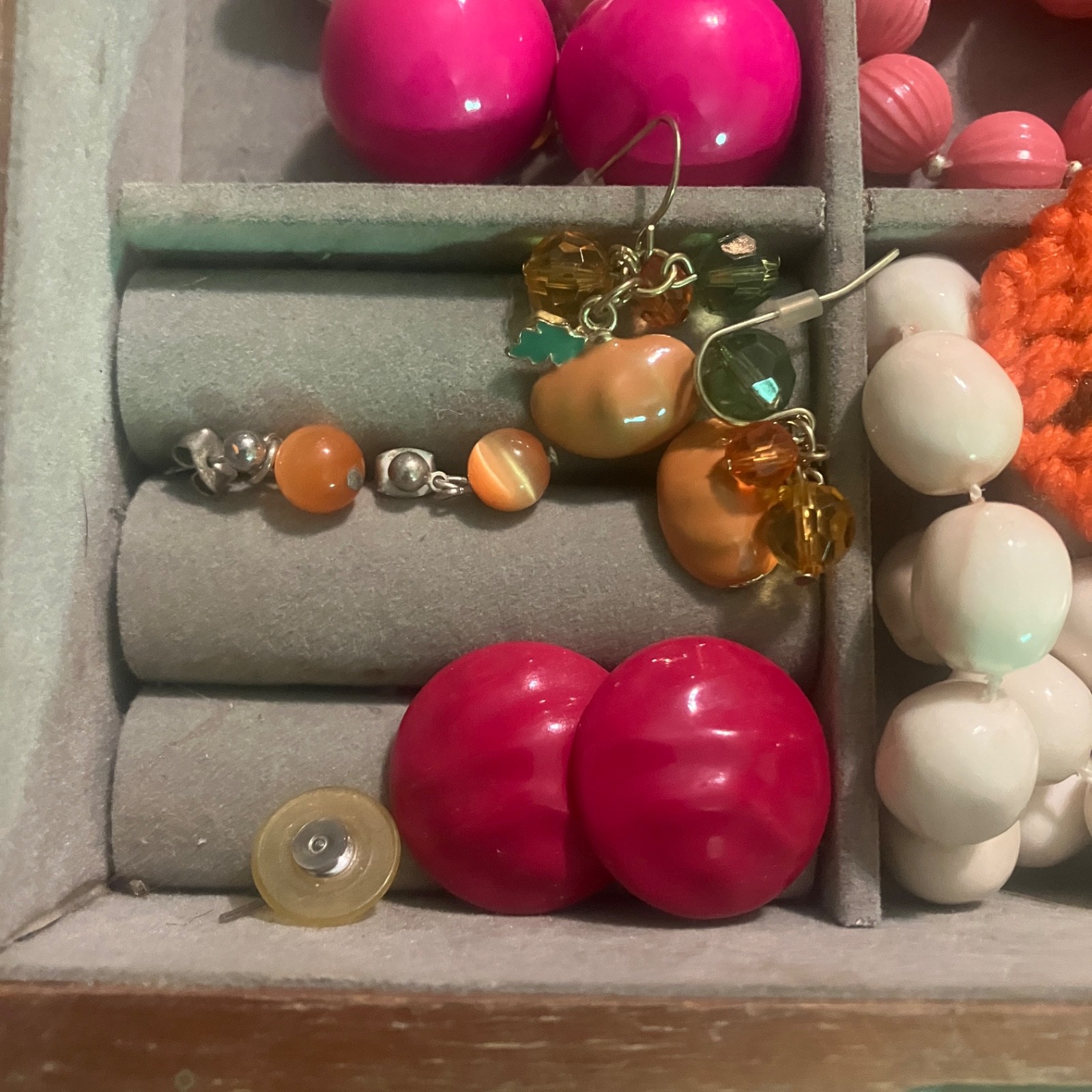 Lot of Vintage & Modern Costume Jewelry with Wooden Box Estate Junk Craft