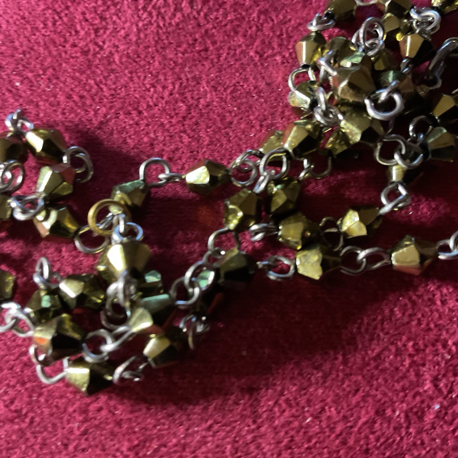 Beautiful Butterfly Vintage Necklace Beaded 26 Inch Chain Lobster Claw Clasp