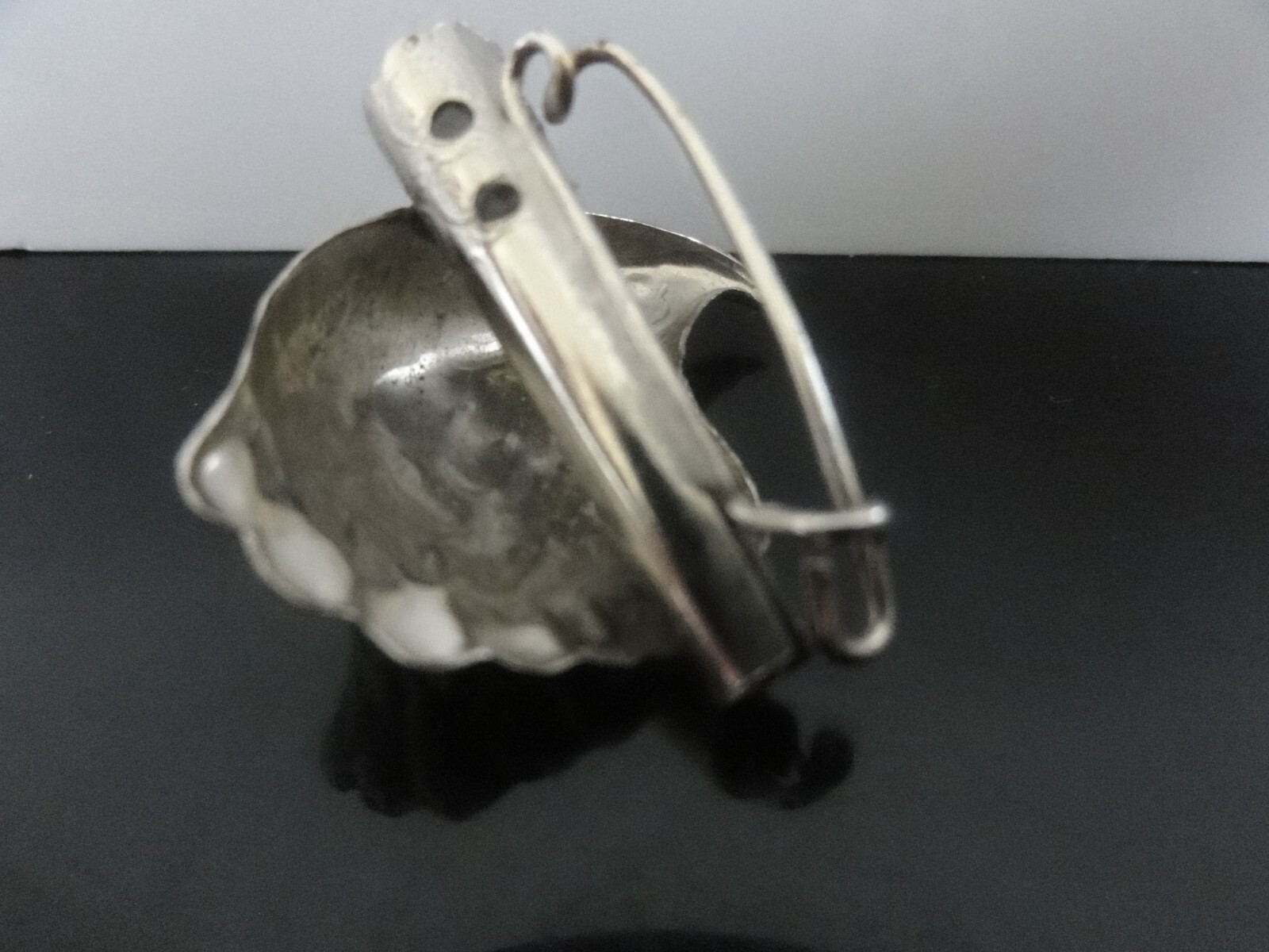 Vtg Rare Silver Eagle Head Man Hat Revere Hunt Pin Brooch with Feather Container