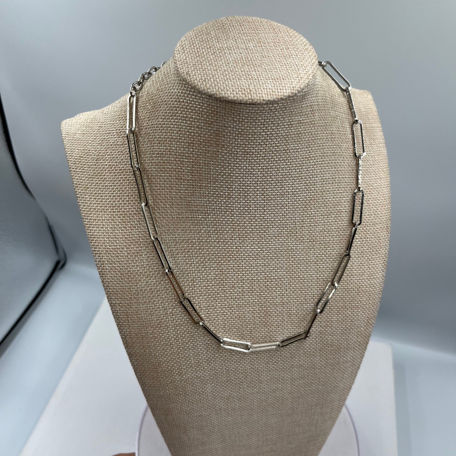 VTG SUGARFIX by BaubleBar Silver Tone Paperclip Link Chain Necklace Minimalist