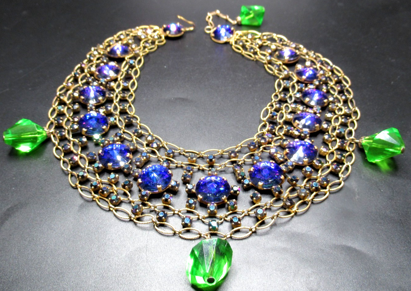 COUNTESS CIS CISSY ZOLTOWSKA Amazing Rivoli Rhinestone Collar Necklace