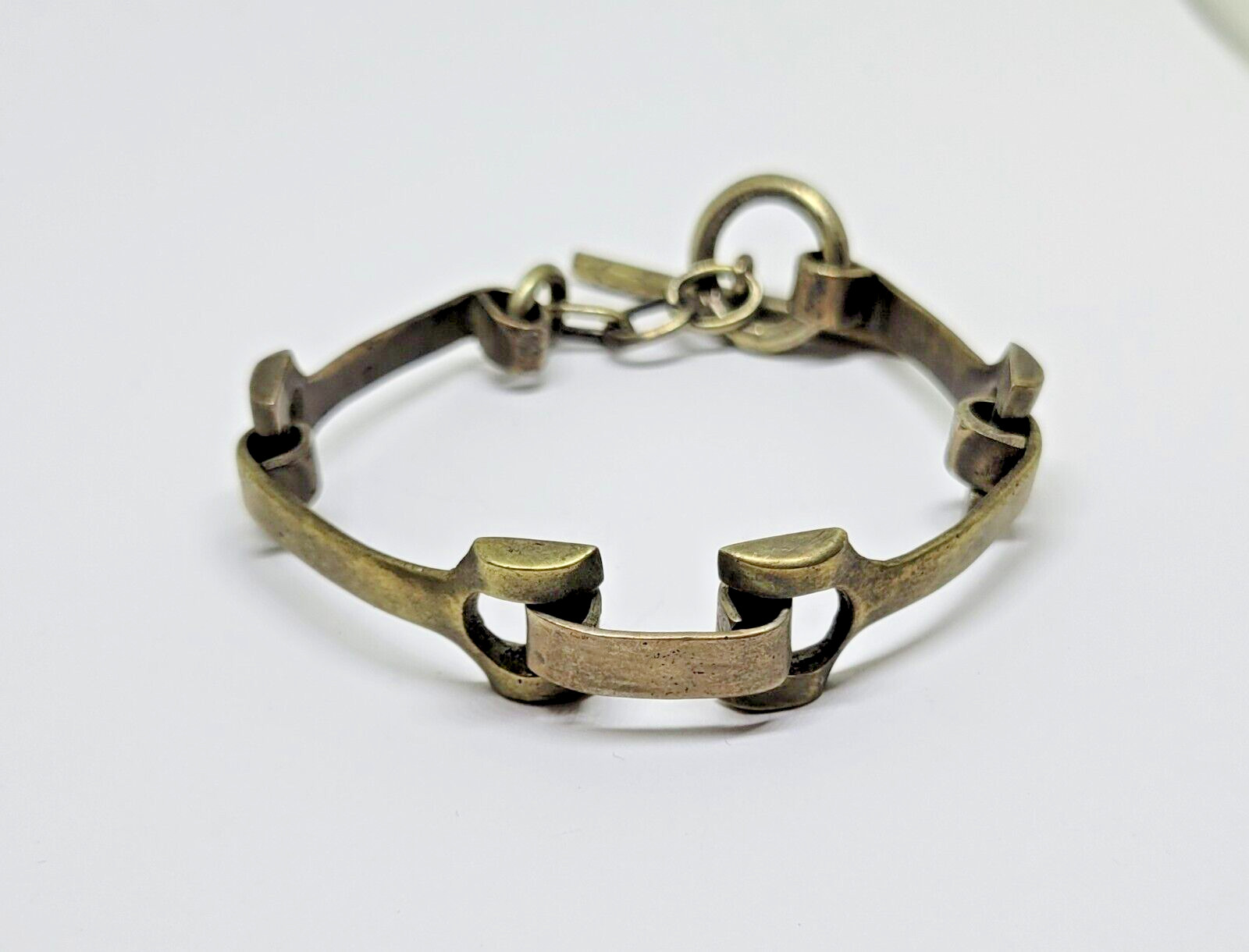 Vintage Hallmarked Horse Bit Equestrian Western Toggle Bracelet ~ 7.5″