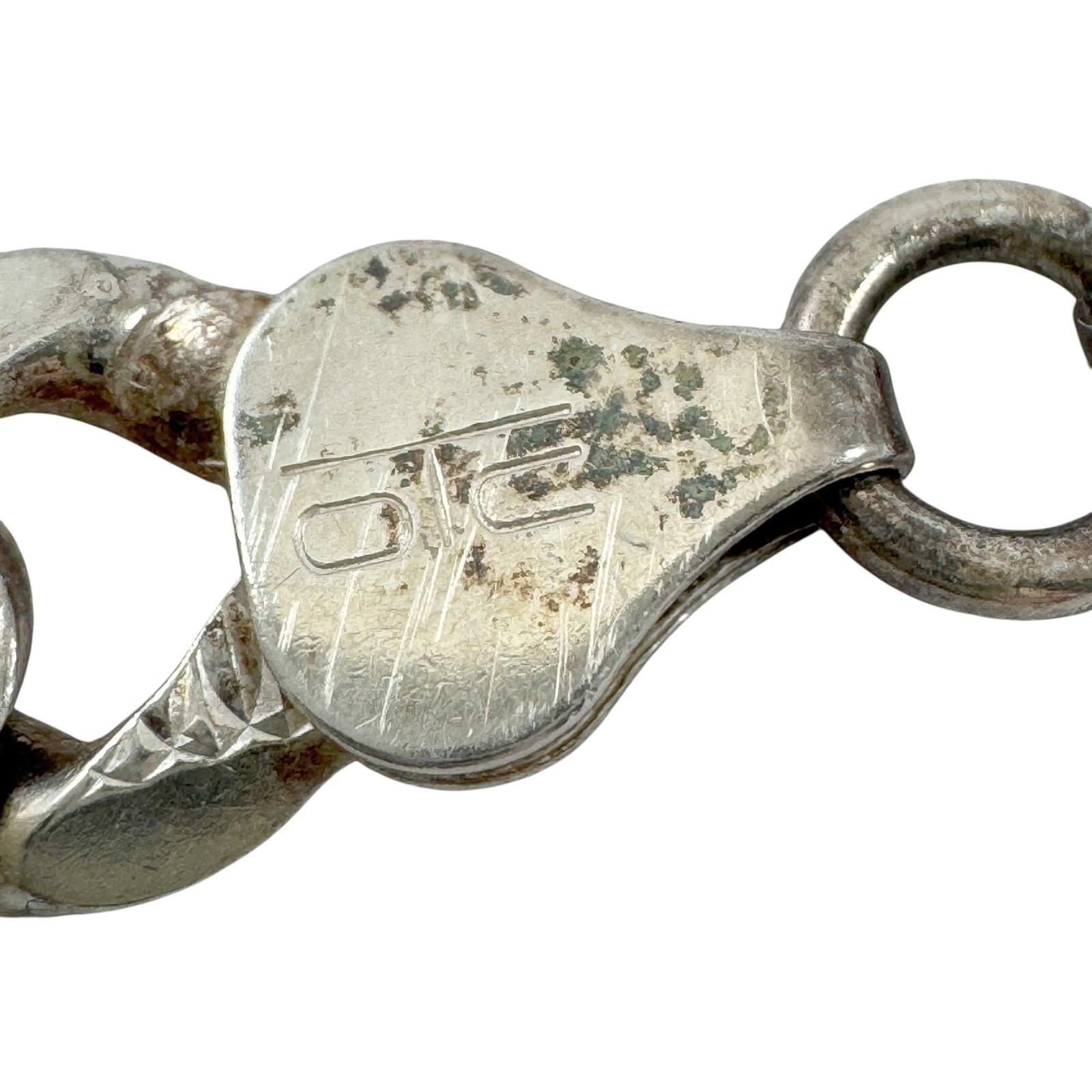 Silverite Bracelet Sterling Silver Flat Cuban Curb Chain Vintage 1970s Italy