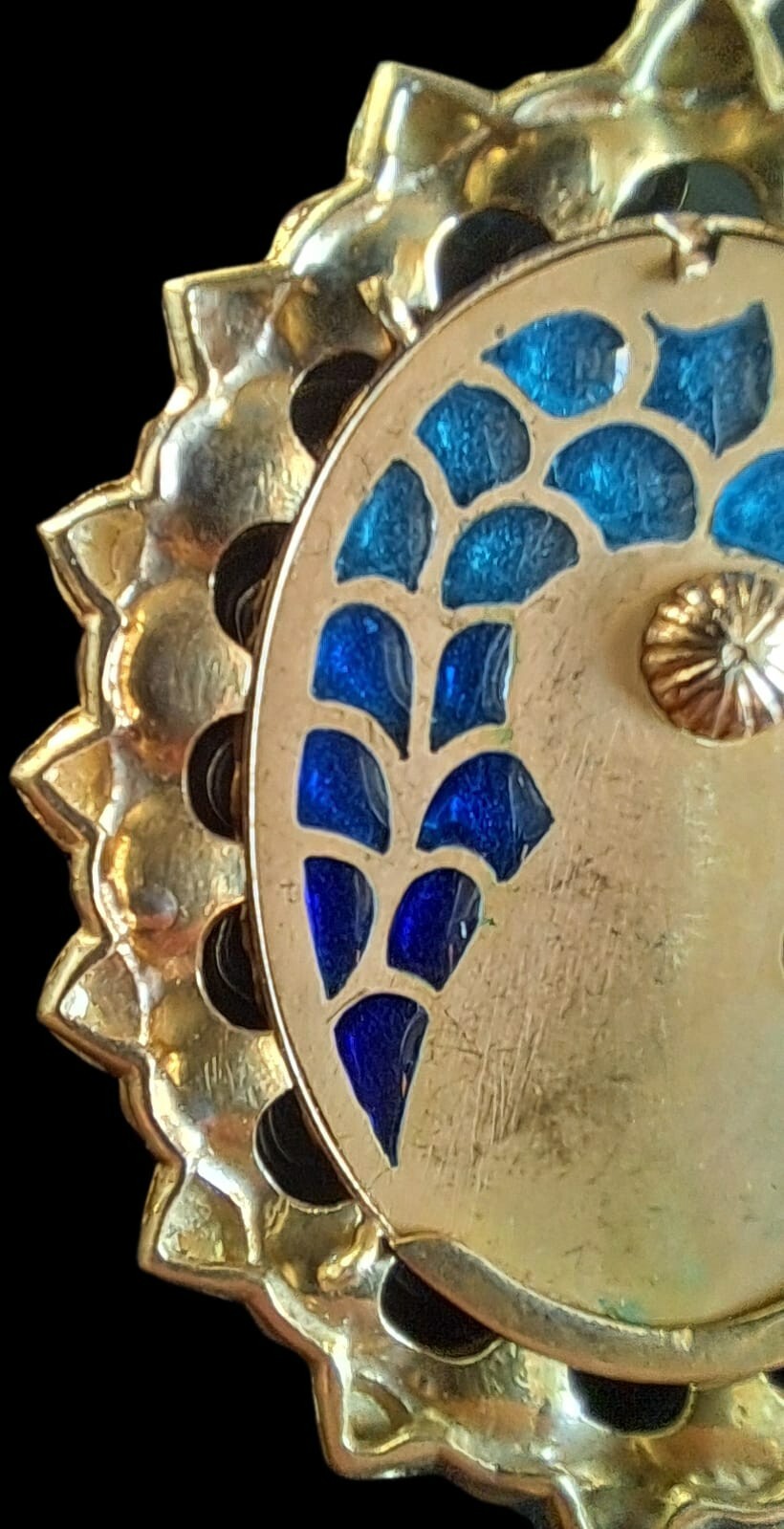 Fine Antique Art Nouveau 18K Gold Plique a Jour Virgin Mary Pendant Ca 1900