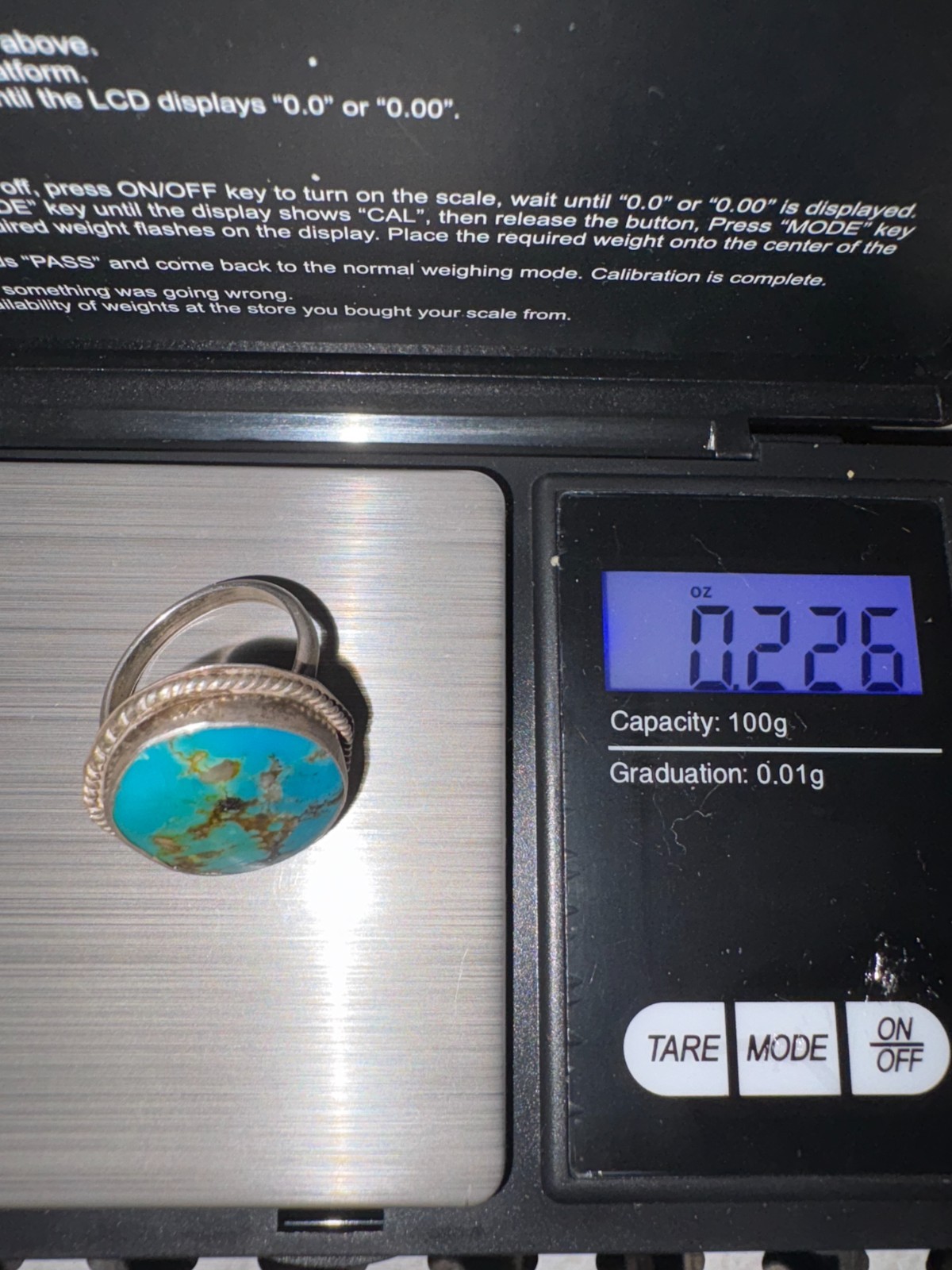 Vintage Silver Southwestern Turquoise Ring Handmade Size 7.25 US