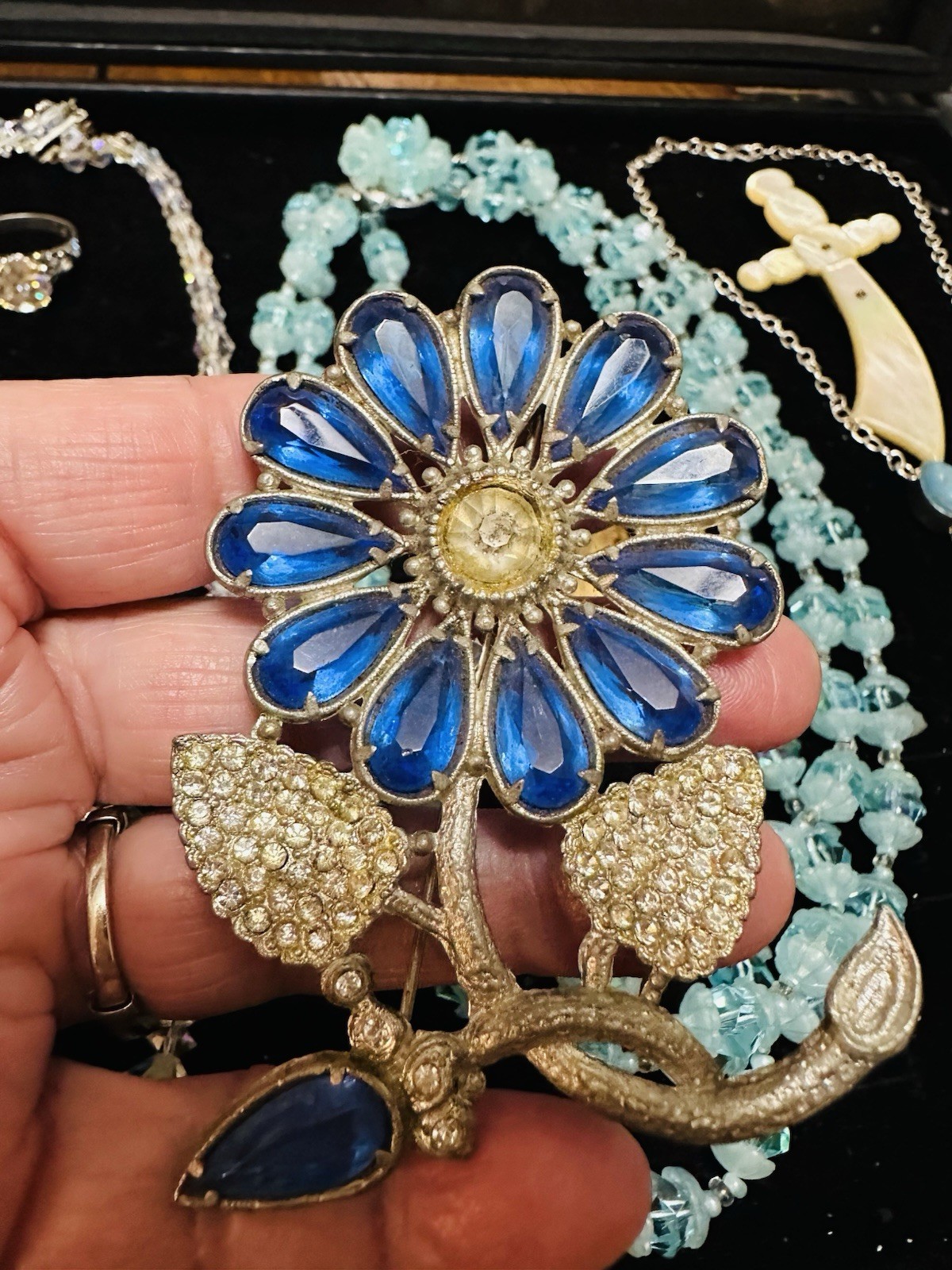 Vintage & Antique Lot Of 10 Costume Jewelry Some Signed