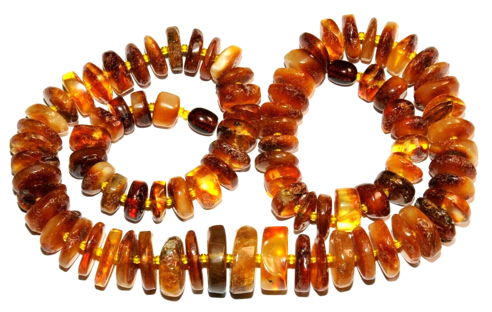✅51 cm=45gr RUSSIAN SOVIET BALTIC AMBER BEAD NECKLACE 琥珀 BRACELET STONE PENDANT