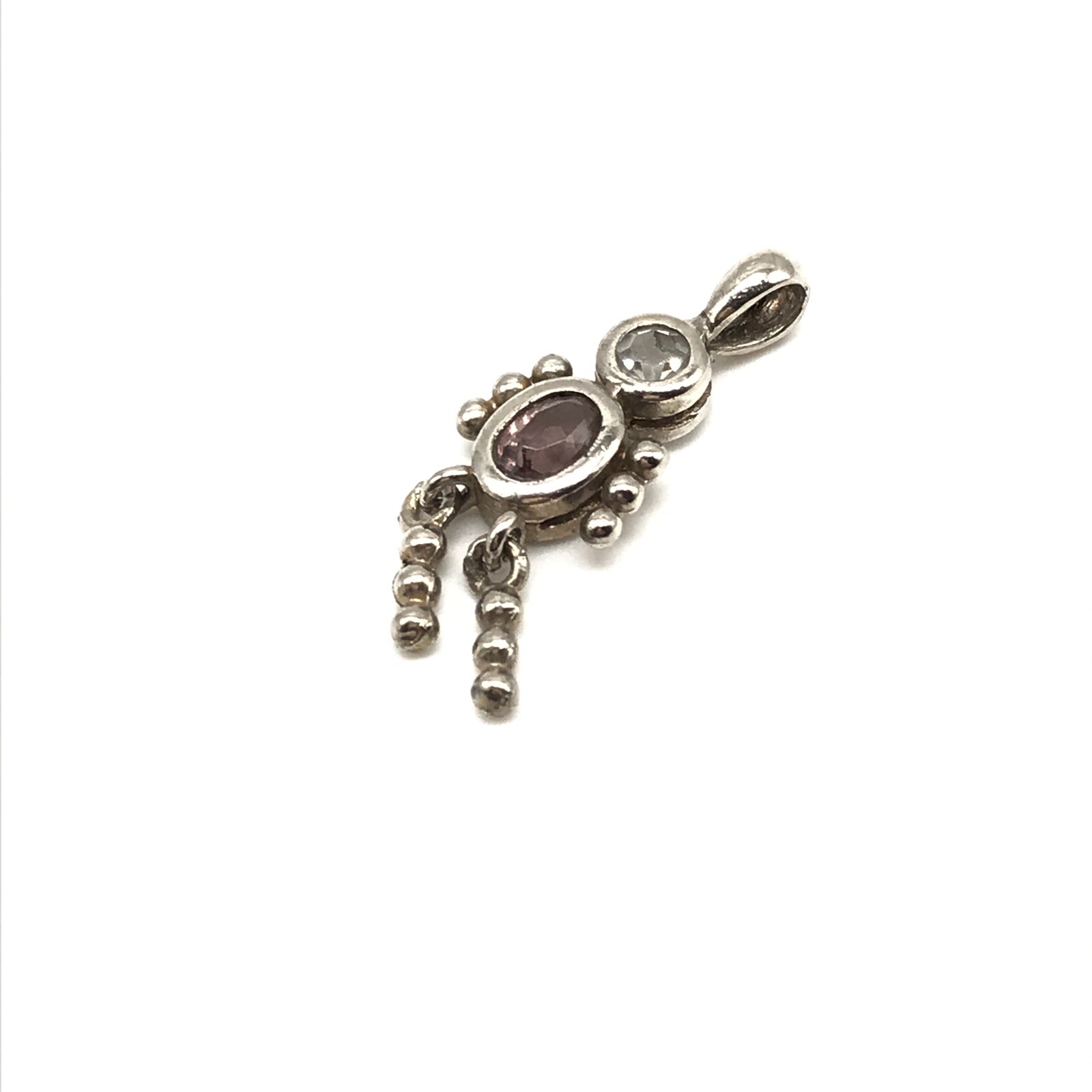 925 Sterling Silver CZ Stick Figure Person Pendant