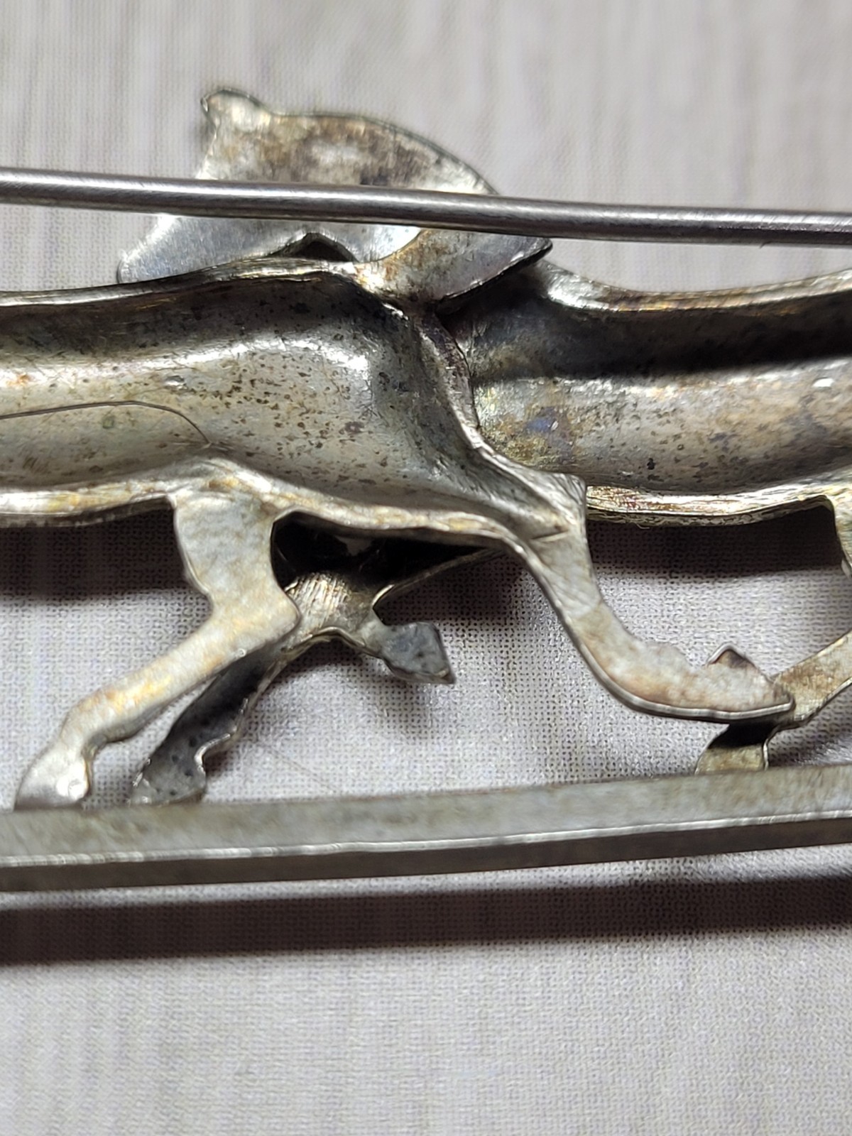 Vintage Sterling Silver Running Horse Brooch 925 Equestrian Pin Tested 6g