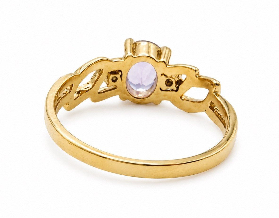 Vtg Gold Plated Genuine Gemstone 6 Ring Lot Topaz Sapphire Ruby Amethyst Garnet