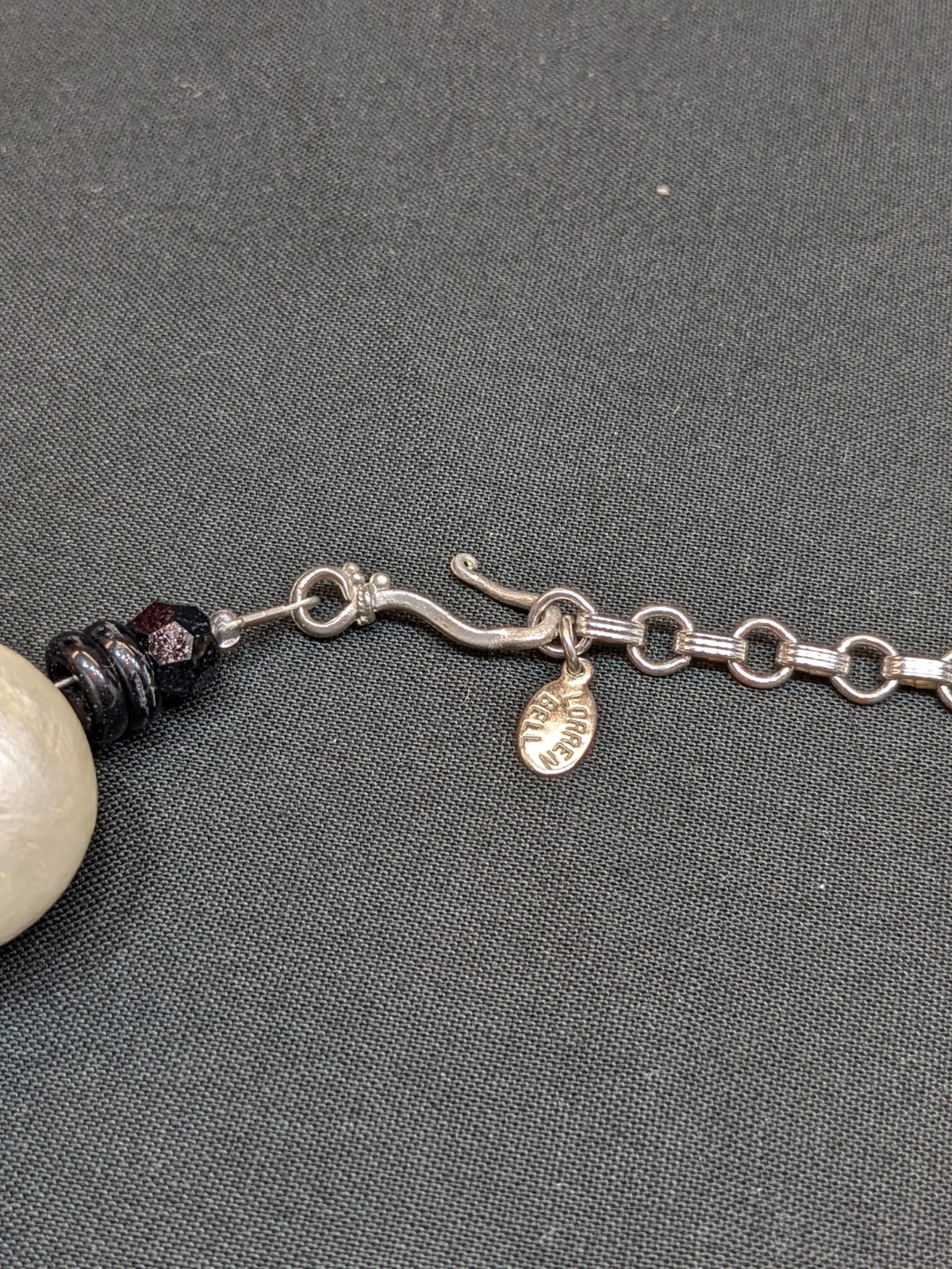 Vtg Lorrain Bell Large Light Faux Pearl Bead Necklace Chunky Runway Statement