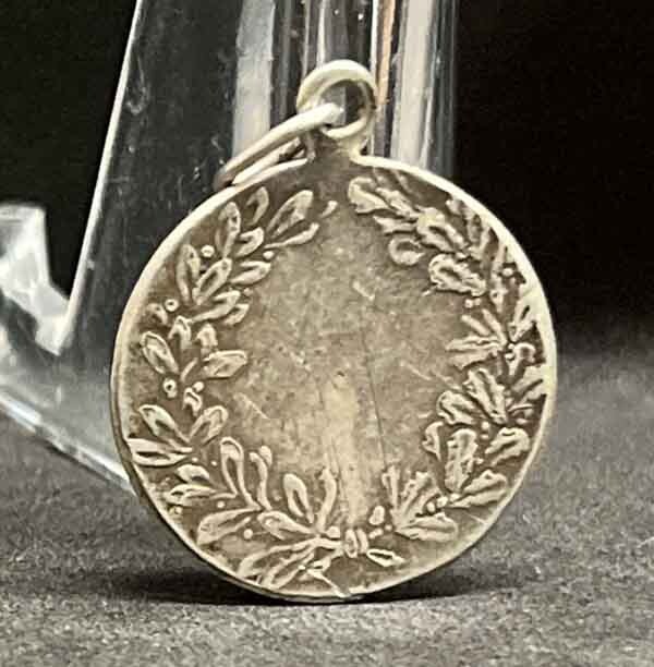 France circa 1920 antique Art Nouveau Beautiful Lady design charm medal pendant