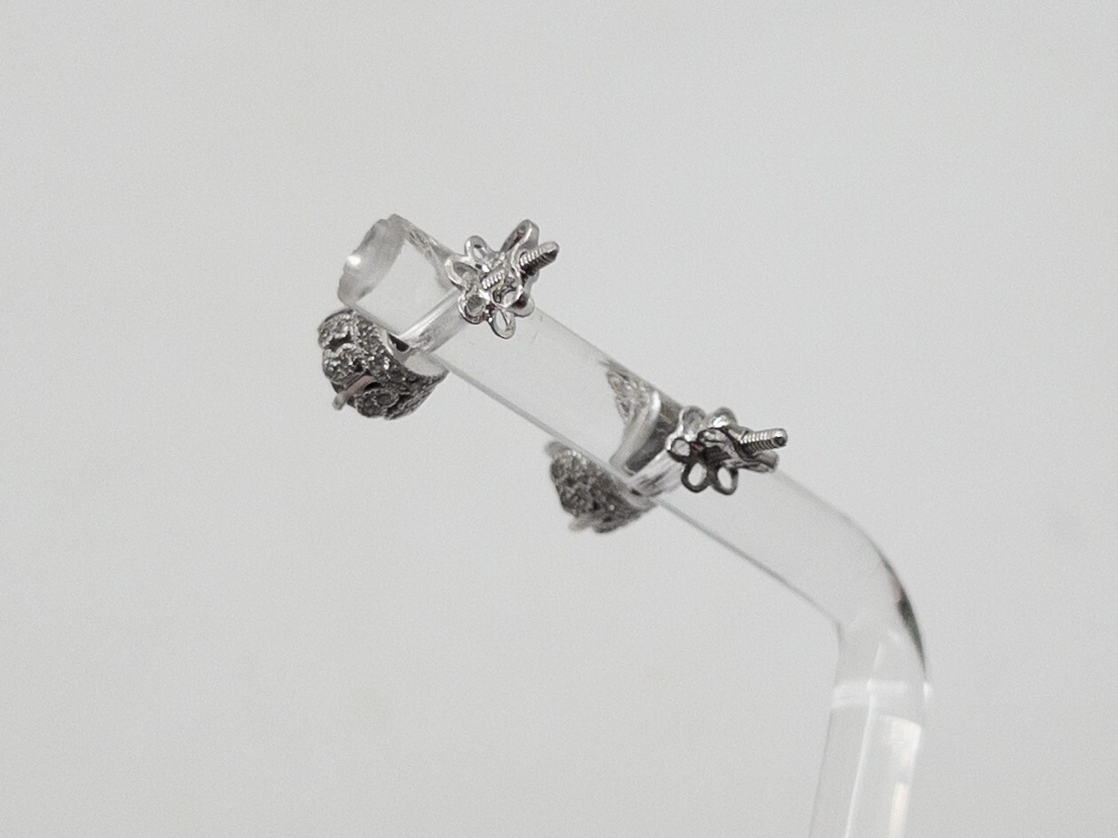 NEW $5000 1.75ct Natural SI1 Champagne Diamond 18k White Gold ETERNITY Earrings