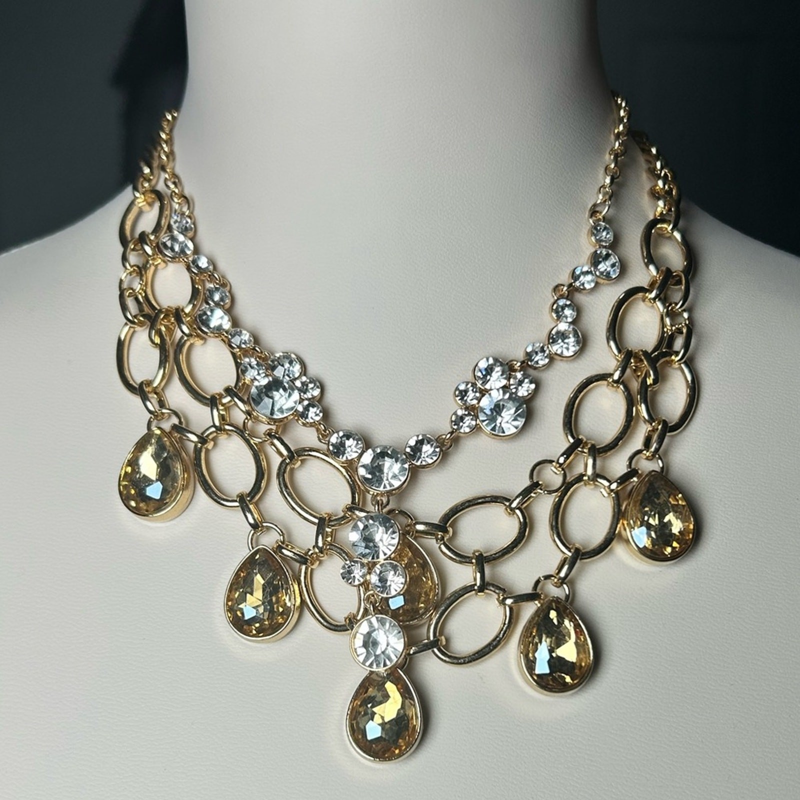 Statement Necklace Earrings & Pin Bundle 5 Pc Set