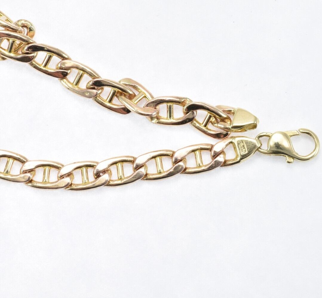 14k Yellow Gold Anchor Mariner Link Bracelet by Aurafin Heavy Hollow Link