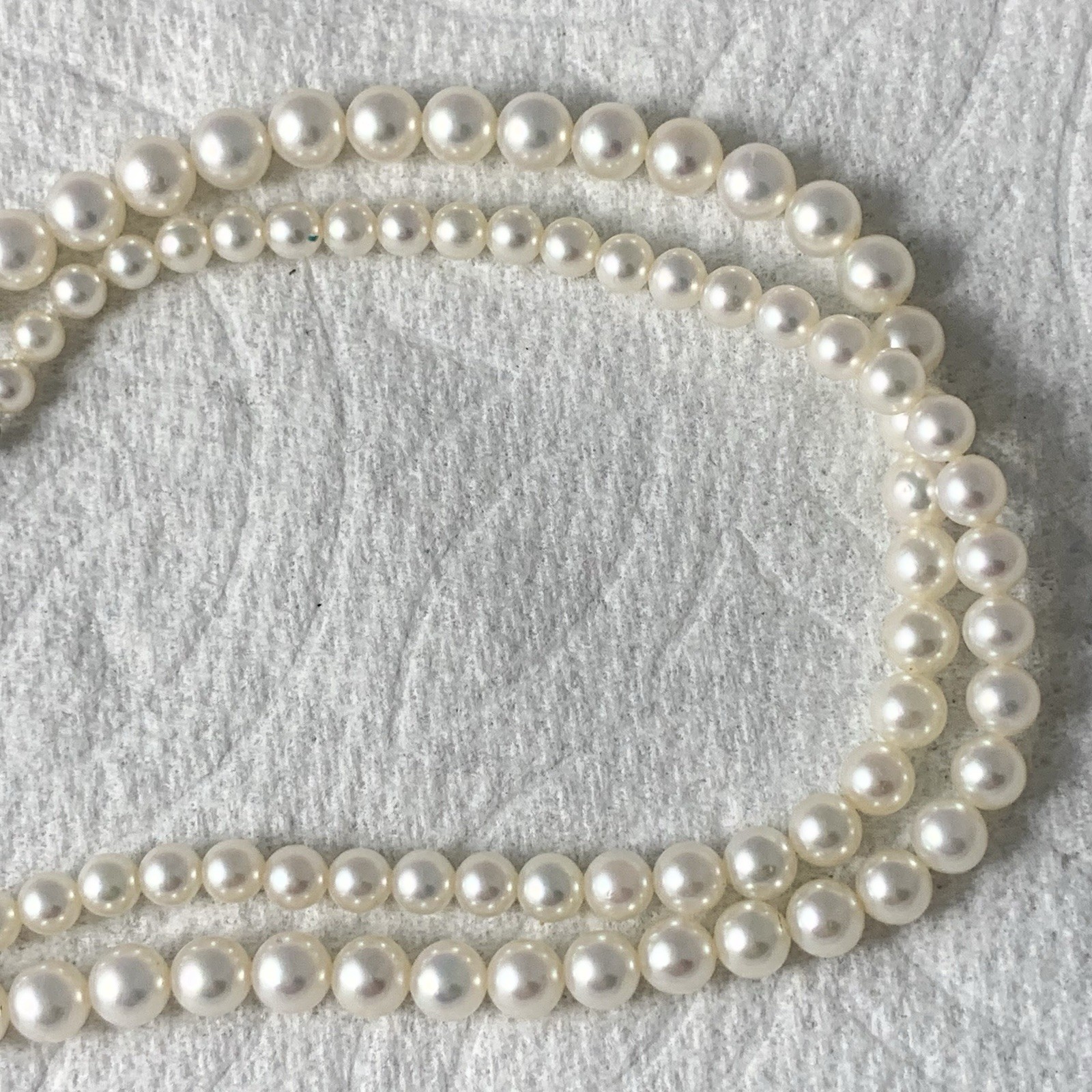 Mikimoto Akoya Pearl Necklace Strand Graduated Hi Luster VTG Japan Silver 18”