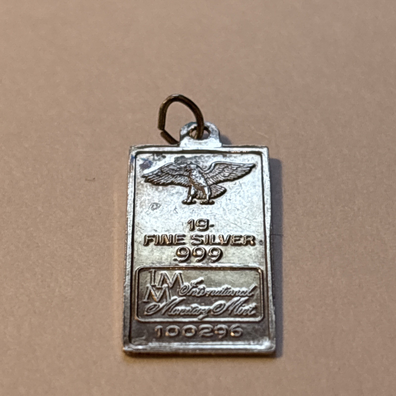 Vintage Sterling Silver .999 IMM Eagle Bar Charm Bullion Style 1.03g