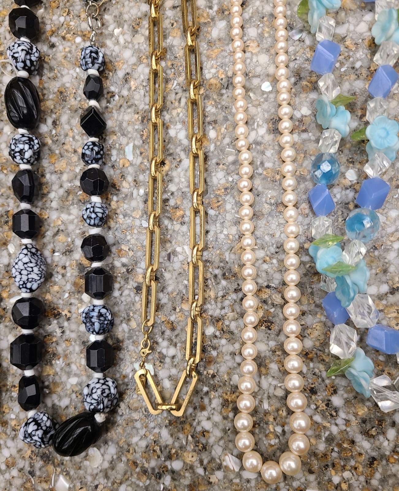 Vintage Costume Jewelry Lot Necklace Bracelet Earring Beaded Glass Pearl Gold Cl