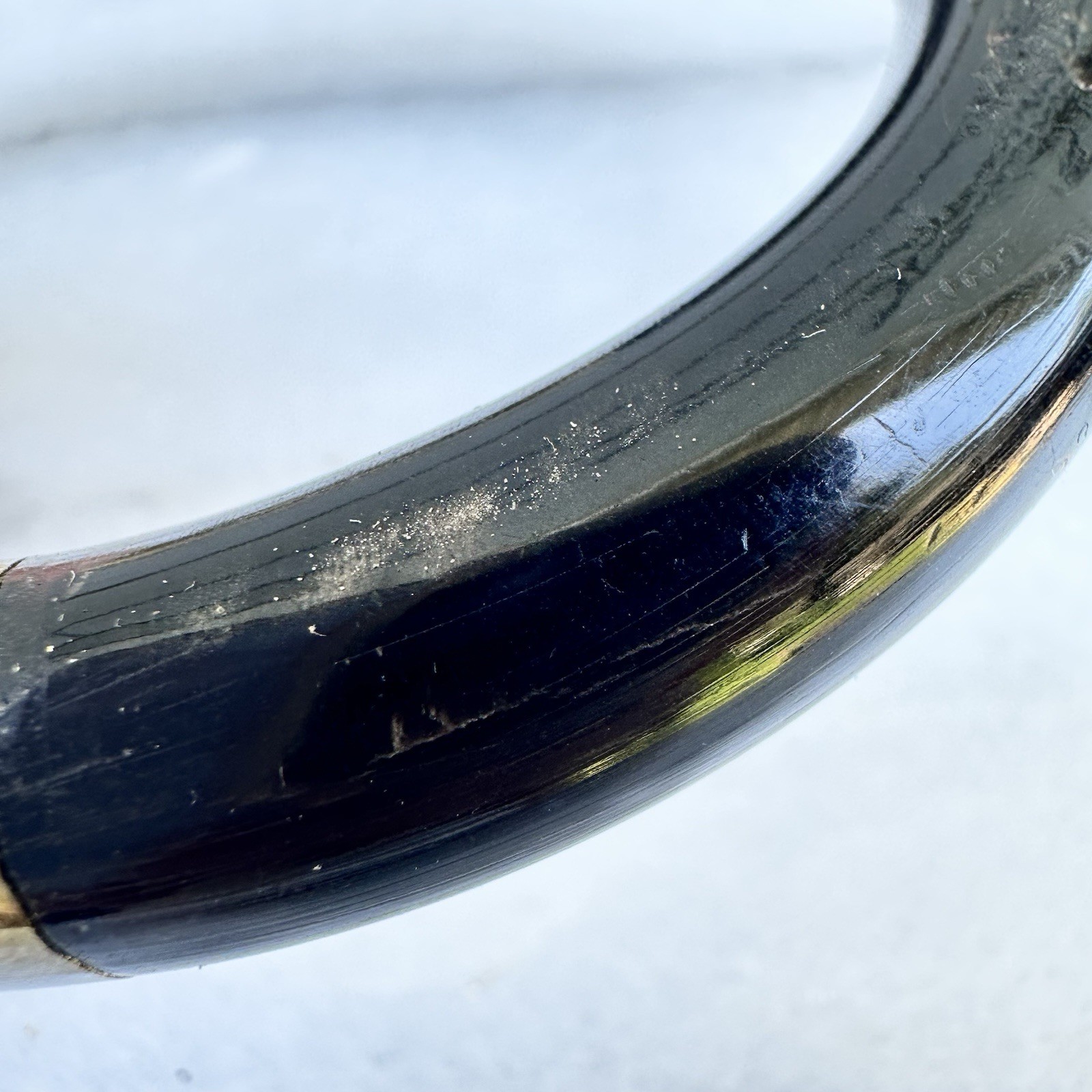 Vintage Black Coral Bangle Bracelet Brass Organic Material Modernist Sculptural