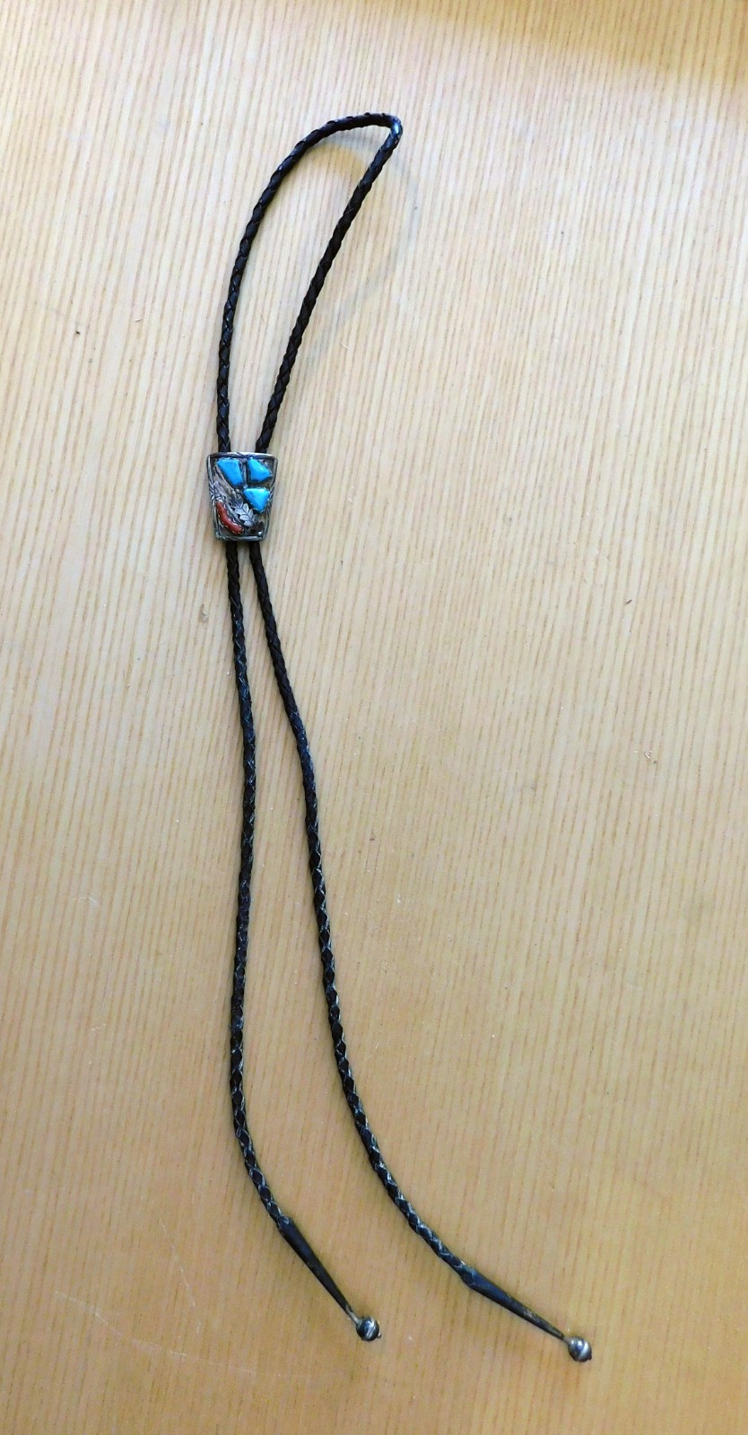 Vintage F. Cheama Sterling, Turqouis and Coral Bolo
