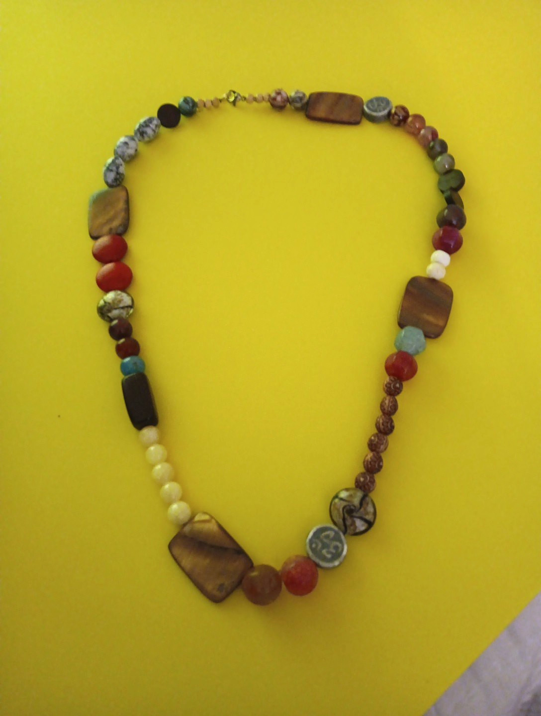 Vtg Fun Bead/Wood & Stone & Necklace Multi Colors/Shapes