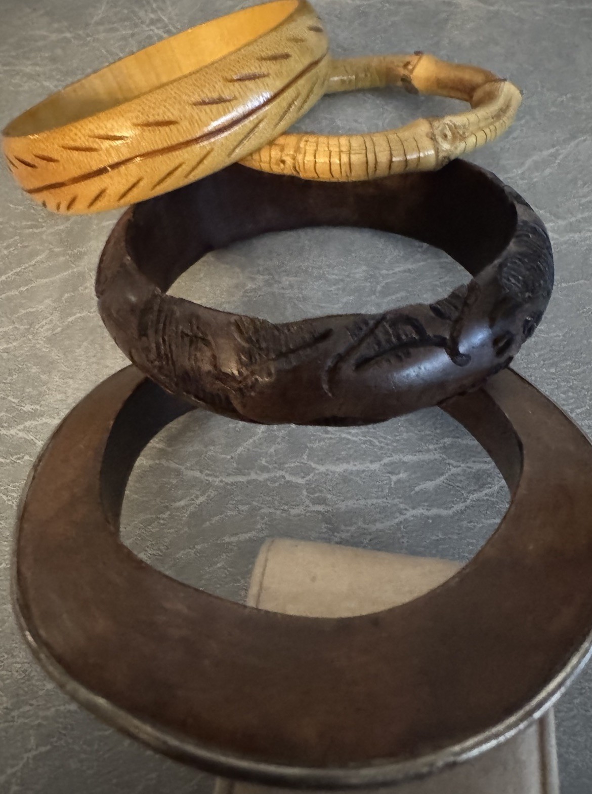 5 Vintage Ethnic Style Wooden Style Bracelets Bangles Unique Lot BoHo Western