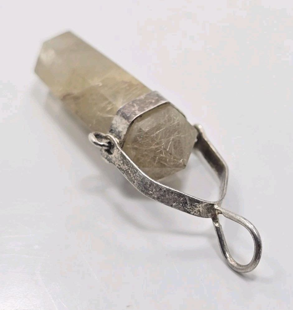Beautiful Vintage Sterling Silver 925 Crystal Drop Ladies Dangle Pendant